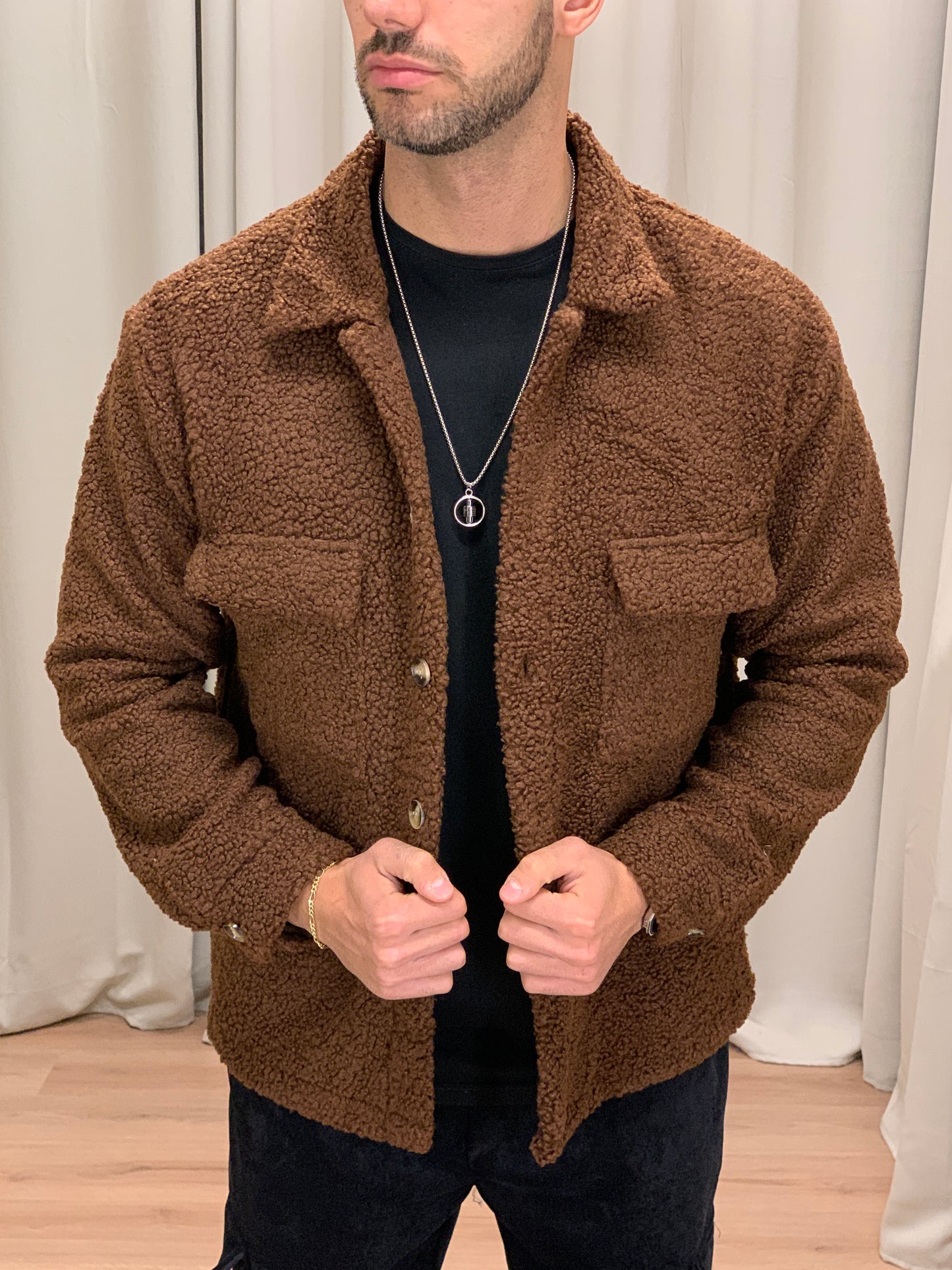 Giacca Teddy Oslo con Taschini col. Marrone