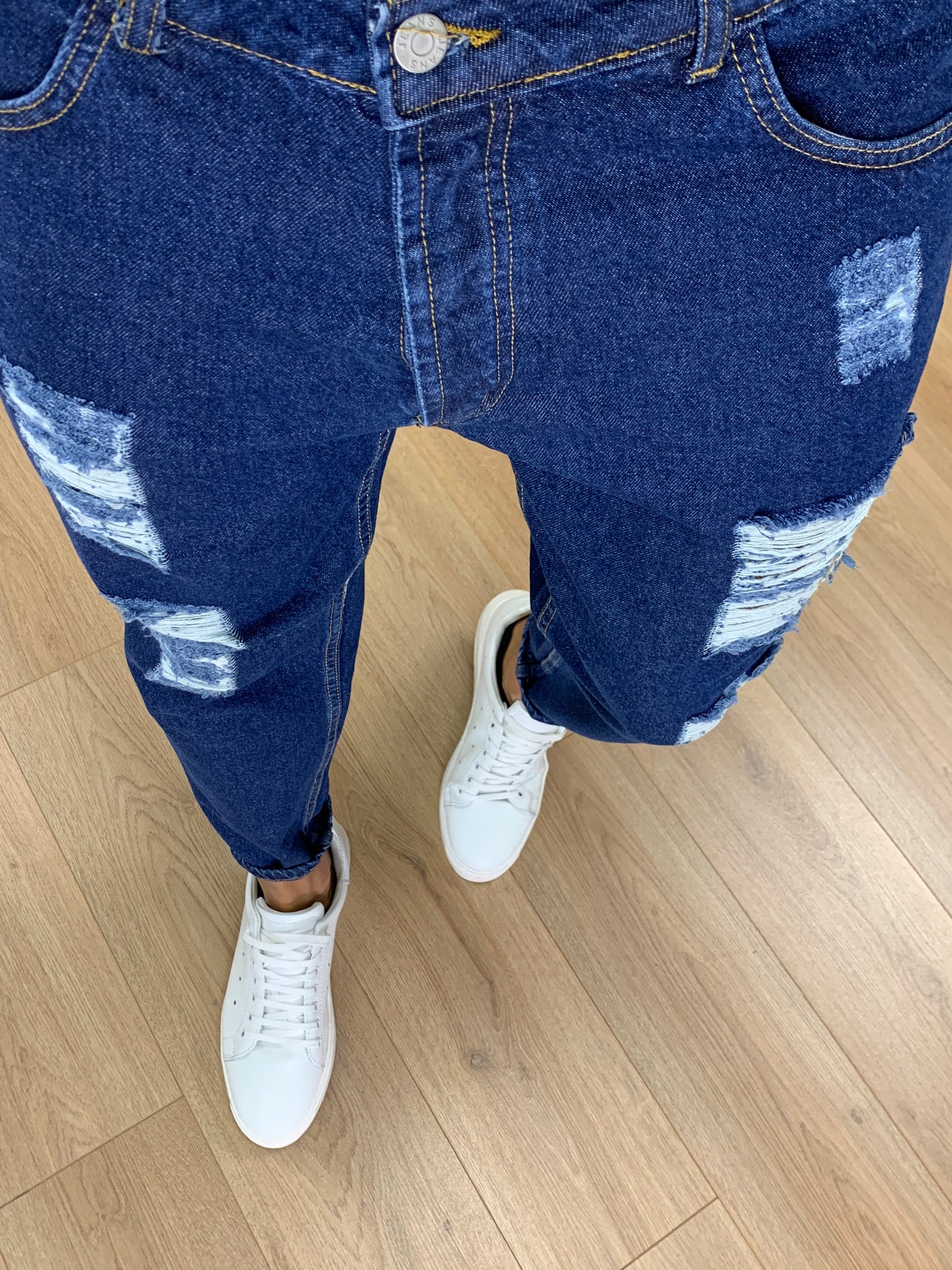 Jeans Barum con Rotture verticali col. Denim Scuro