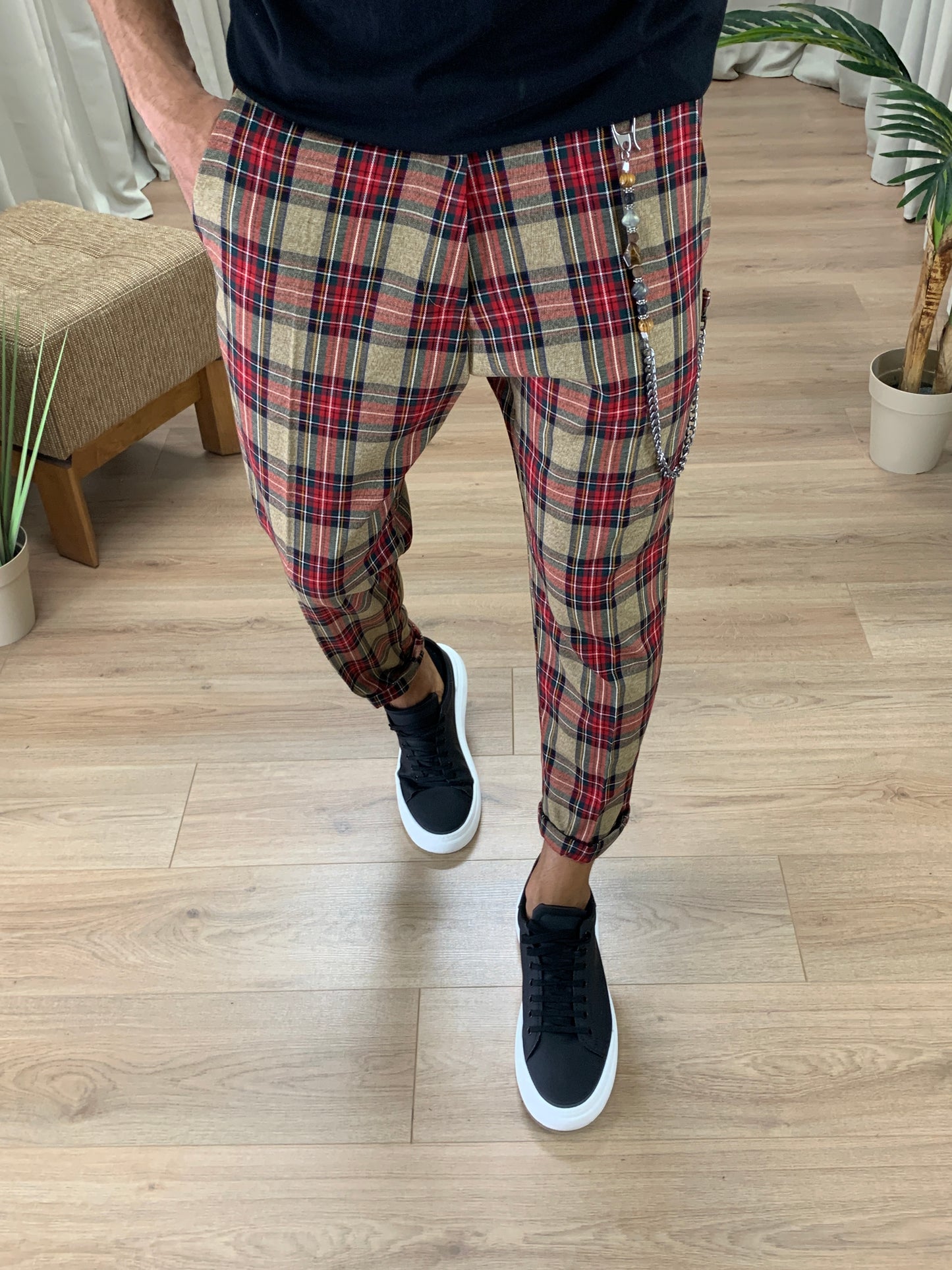 Pantalone Principe di Galles con Catena col. Cammello