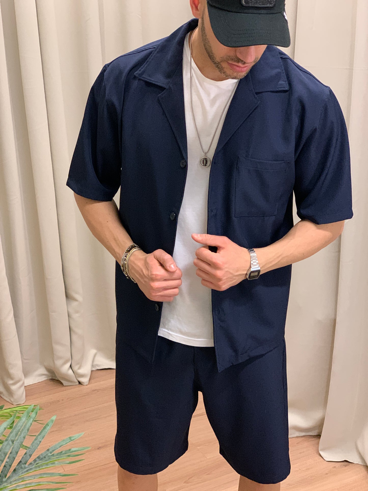 Completo Mirros 56 Bermuda + Camicia col. Blu Notte