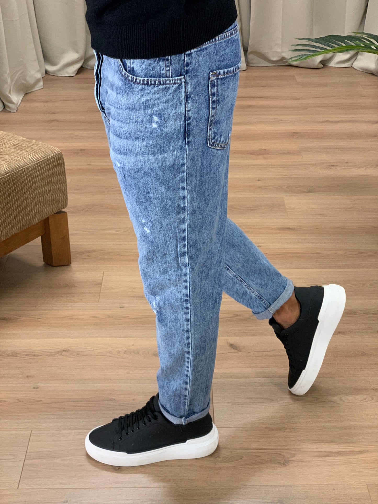 Jeans Mentory Effetto Marmorizzato col. Denim