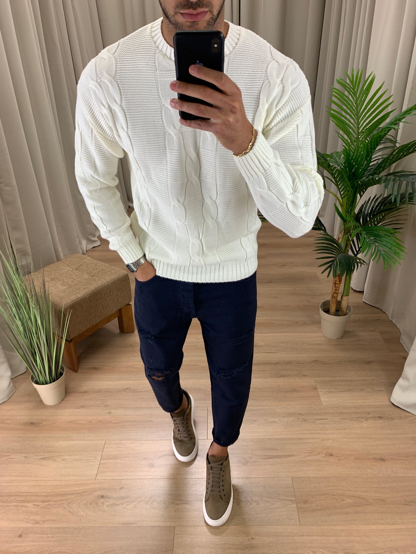 Jeans Tom con rotture Regular Fit col. Blu