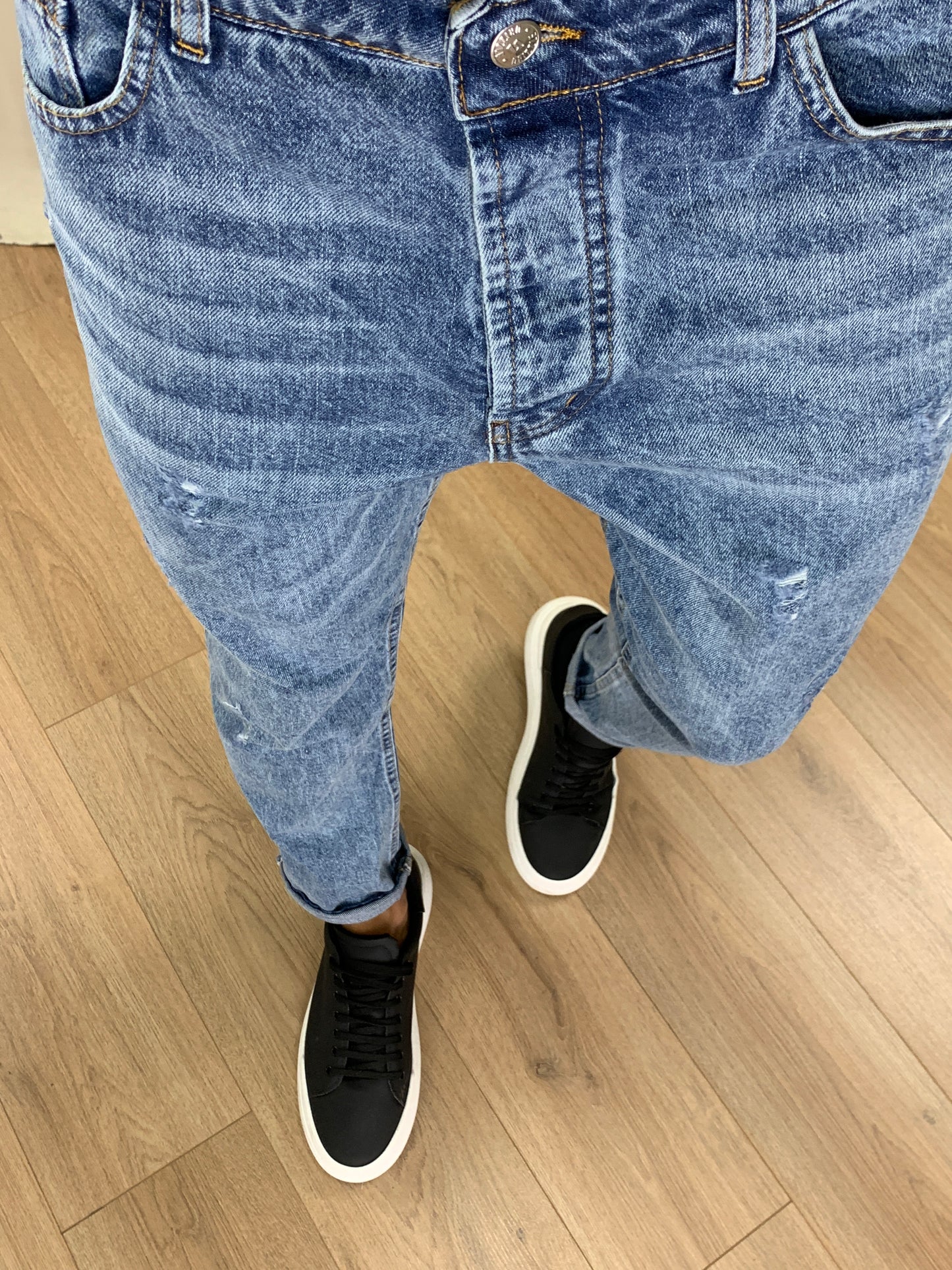 Jeans Mentory Effetto Marmorizzato col. Denim