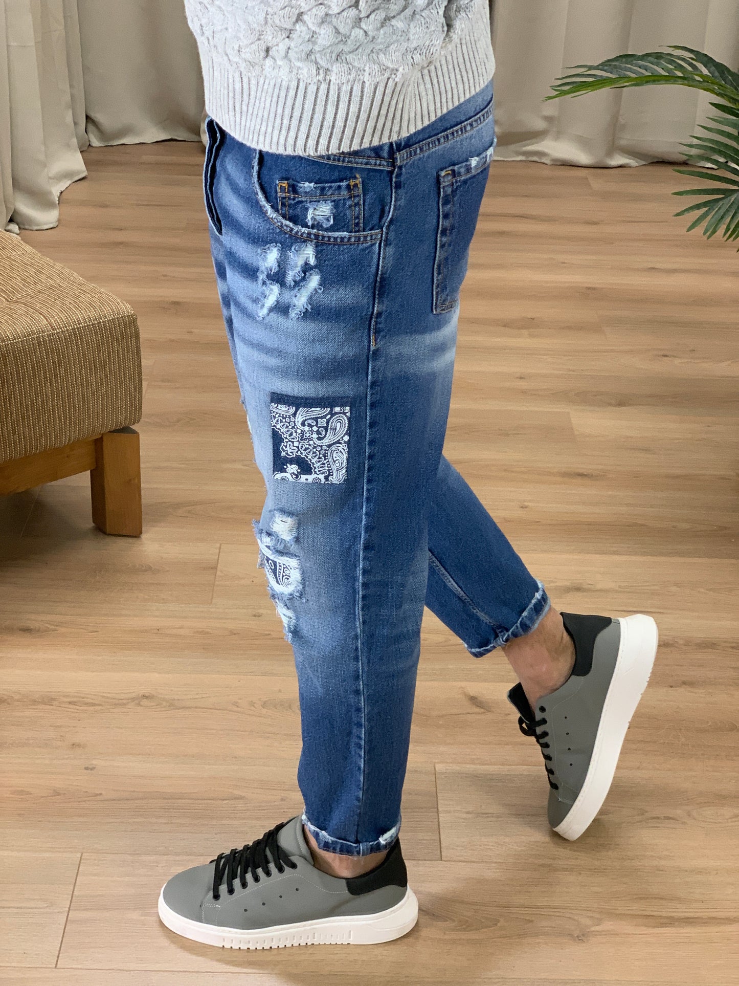 Jeans Bandicot con Fodera Bandana col. Denim