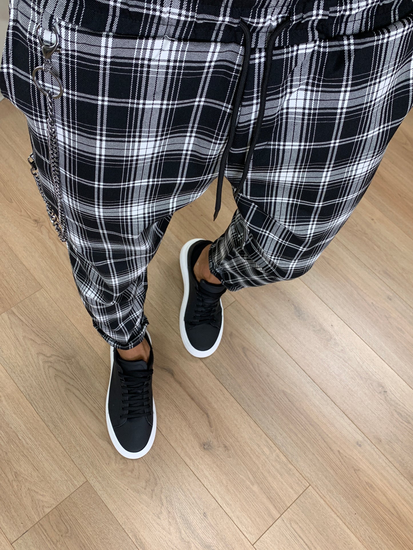 Pantalaccio fantasia Scozzese con Catena col. Nero