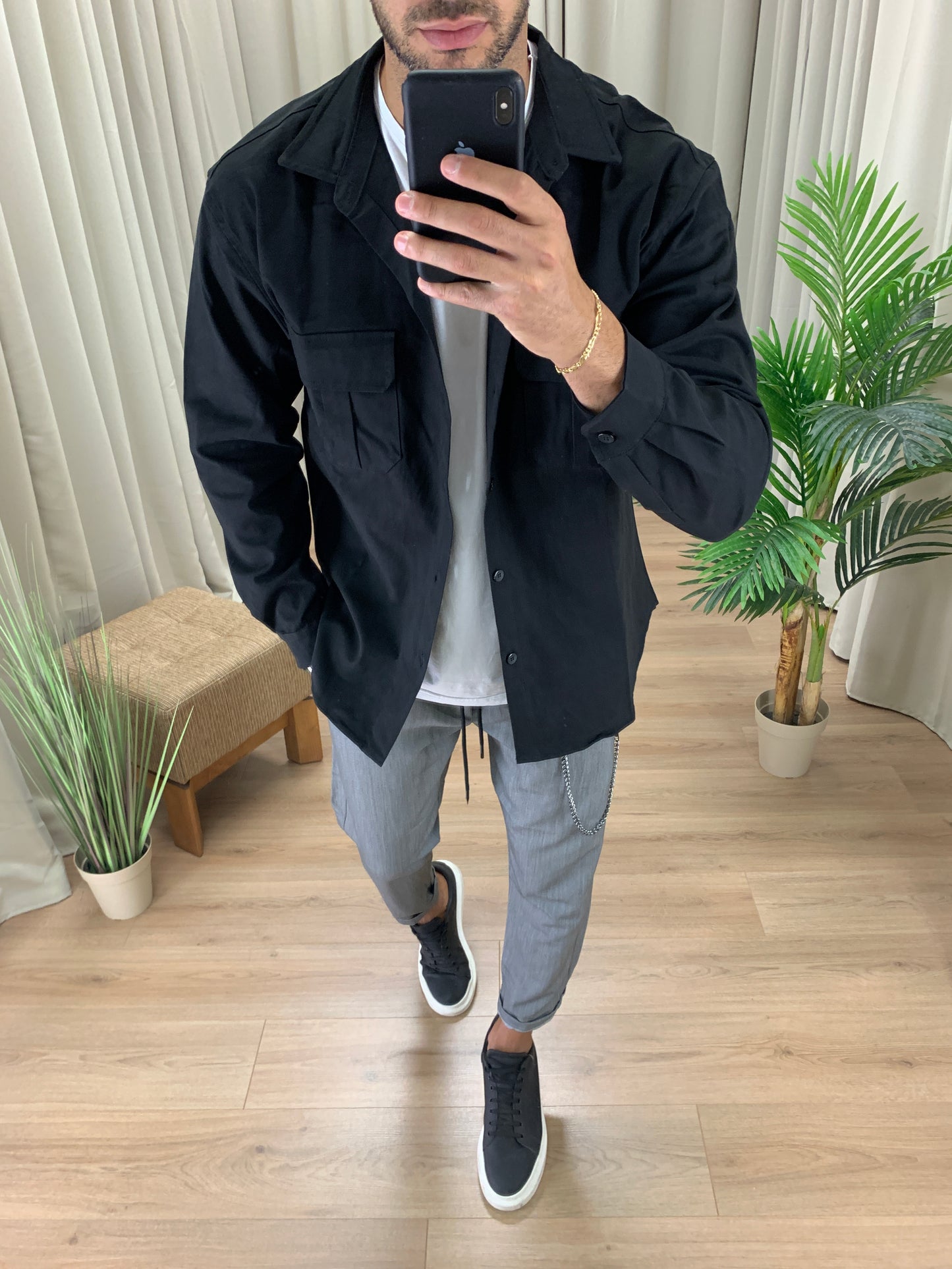 Giacca camicia Syran con Taschini col. Nero