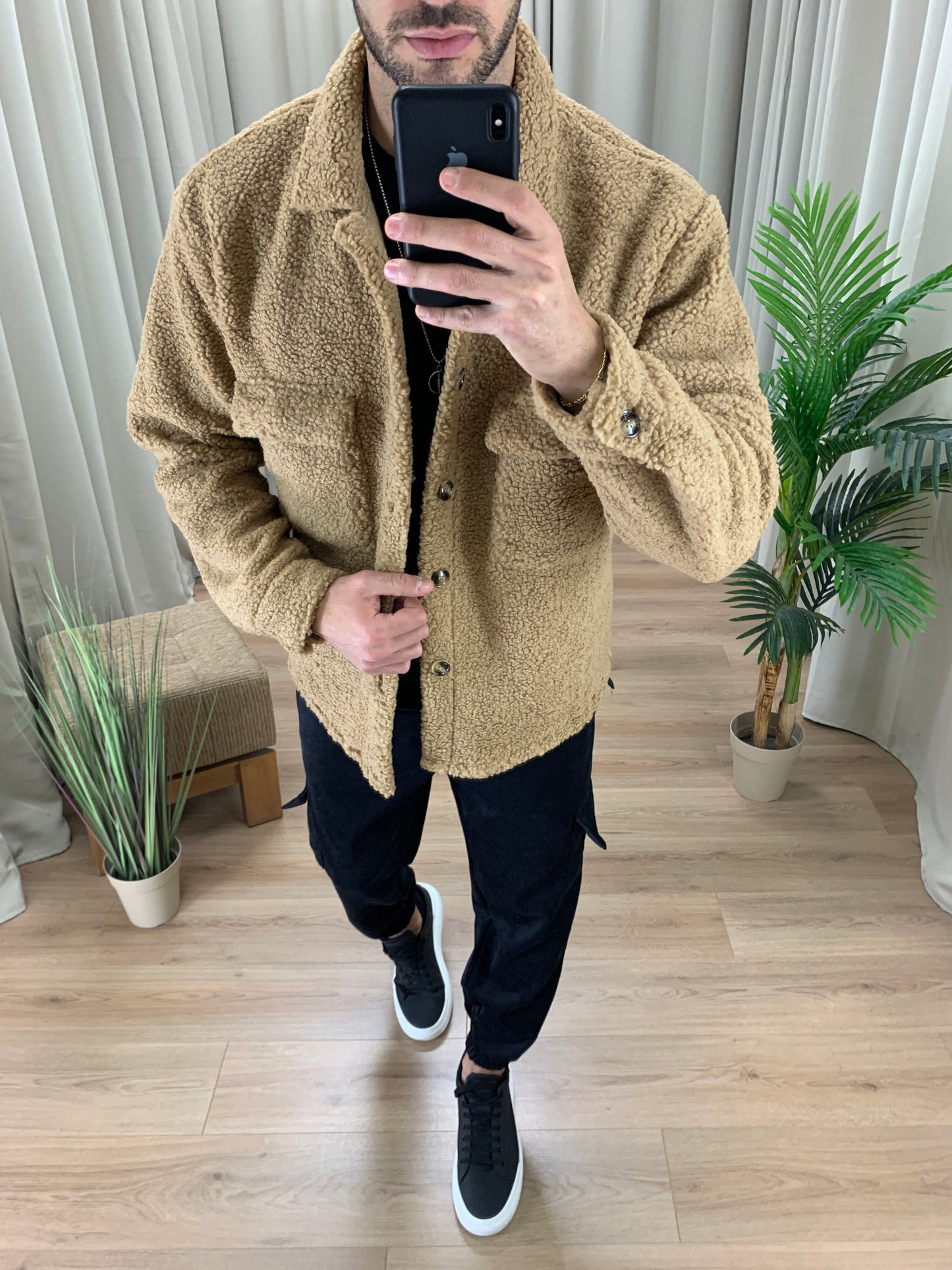 Giacca Teddy Oslo con Taschini col. Cammello