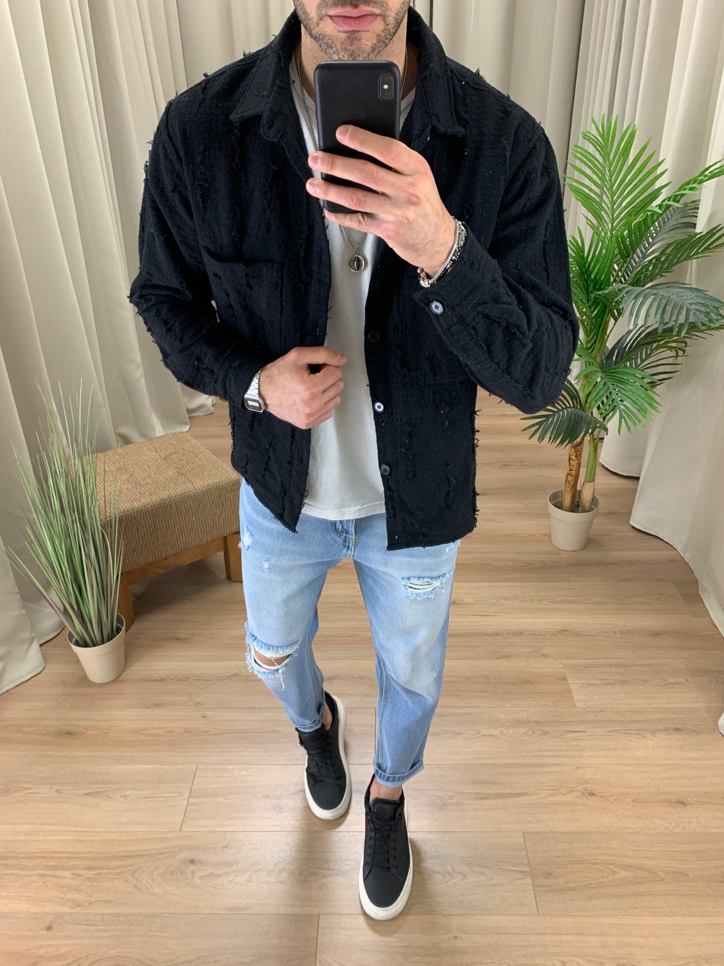 Jeans Barret con Rotture e Tagli al ginocchio col. Denim