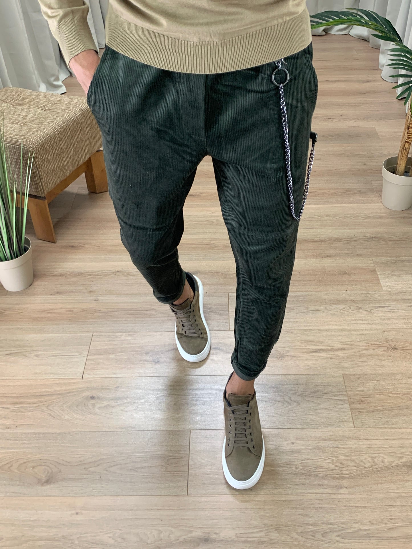 Pantalaccio Zar in Velluto a Costine col. Verde Militare