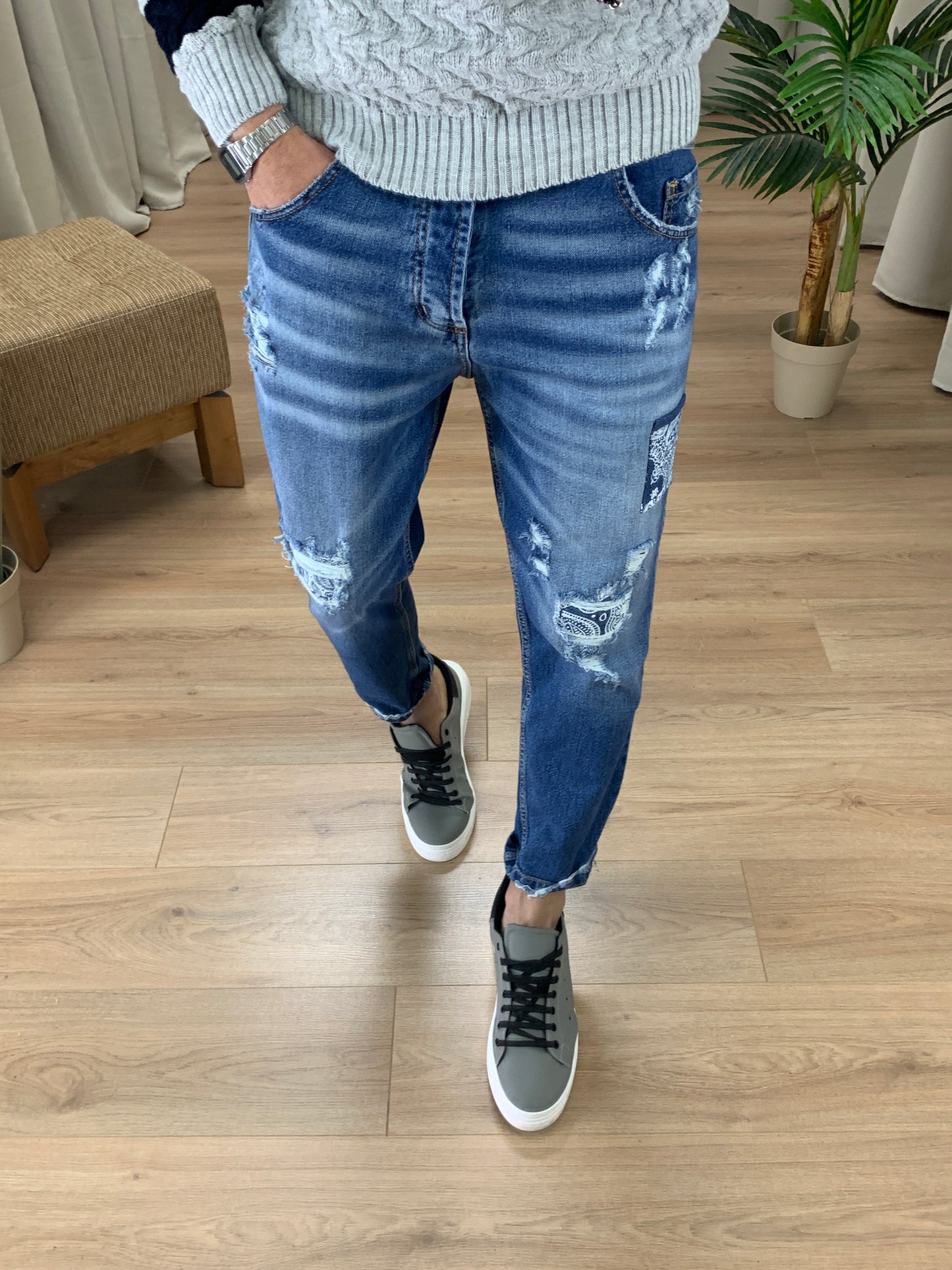 Jeans Bandicot con Fodera Bandana col. Denim