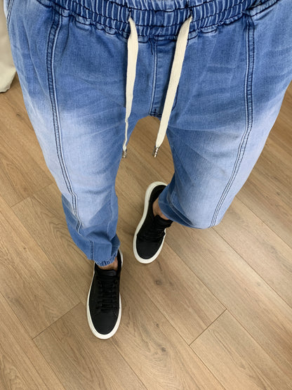 Jeans Cargo Master con elastico in Vita col. Denim