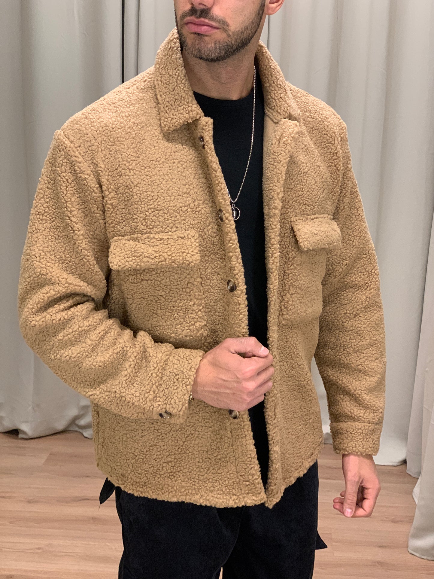 Giacca Teddy Oslo con Taschini col. Cammello