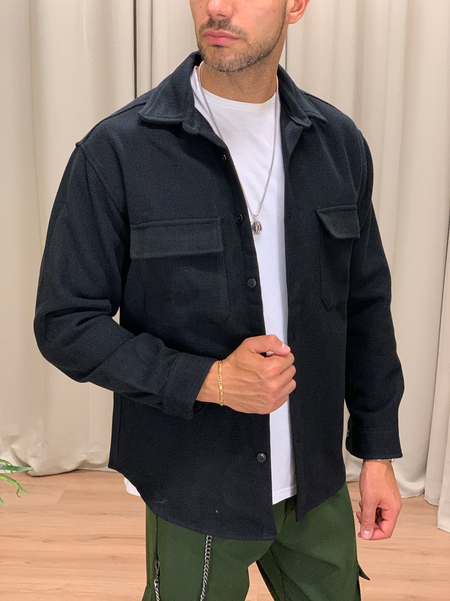 Giacca camicia Raphael con Taschini col. Nero
