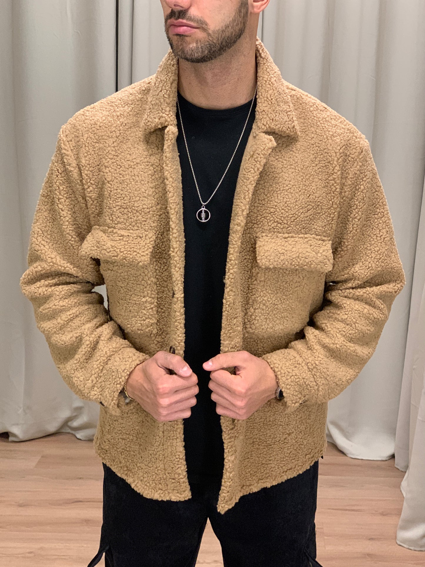 Giacca Teddy Oslo con Taschini col. Cammello