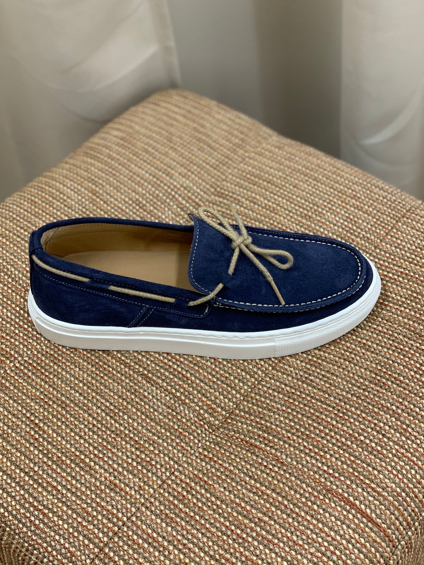 Scarpa Barchetta in Vero Camoscio col. Blu