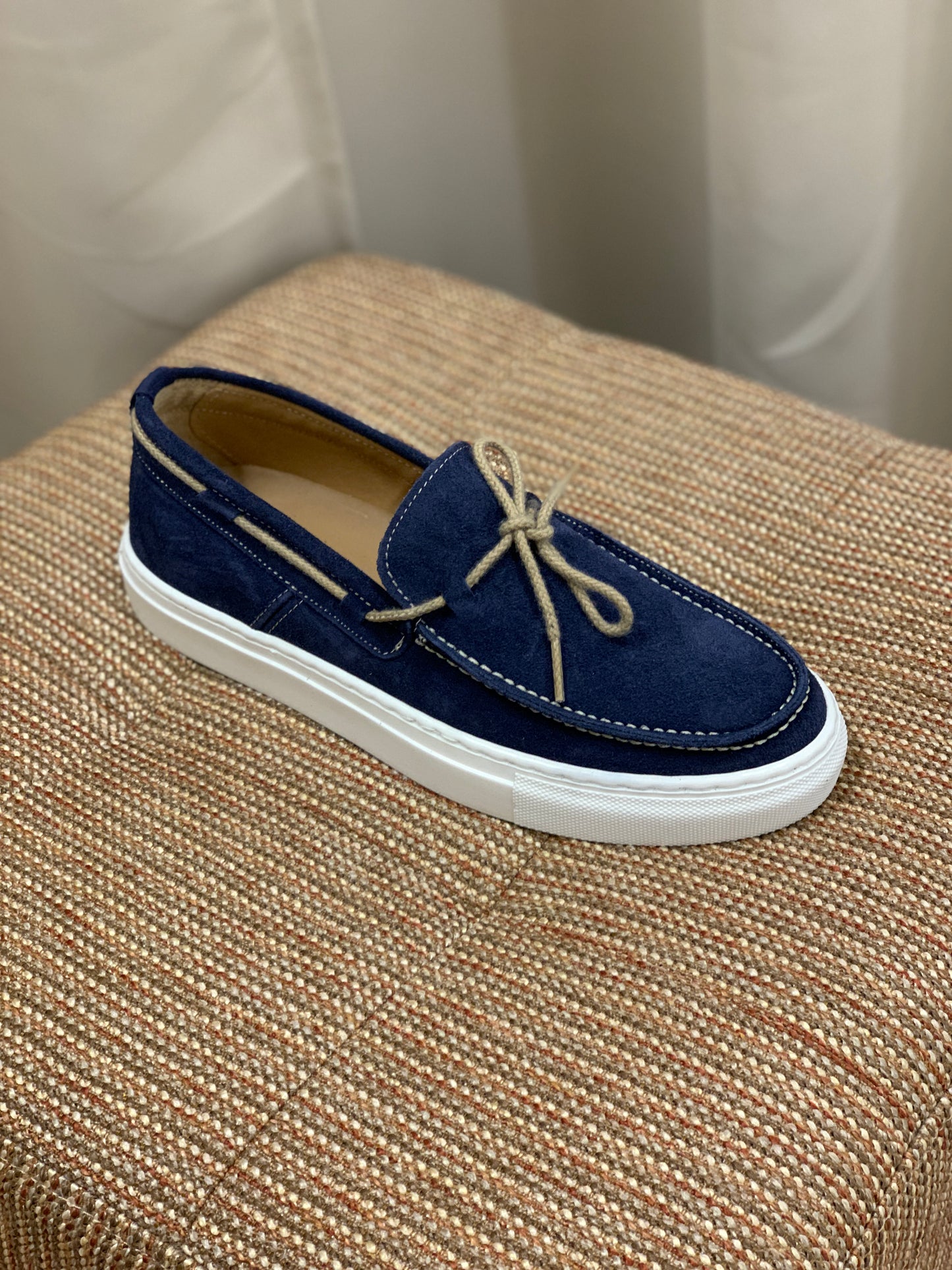 Scarpa Barchetta in Vero Camoscio col. Blu
