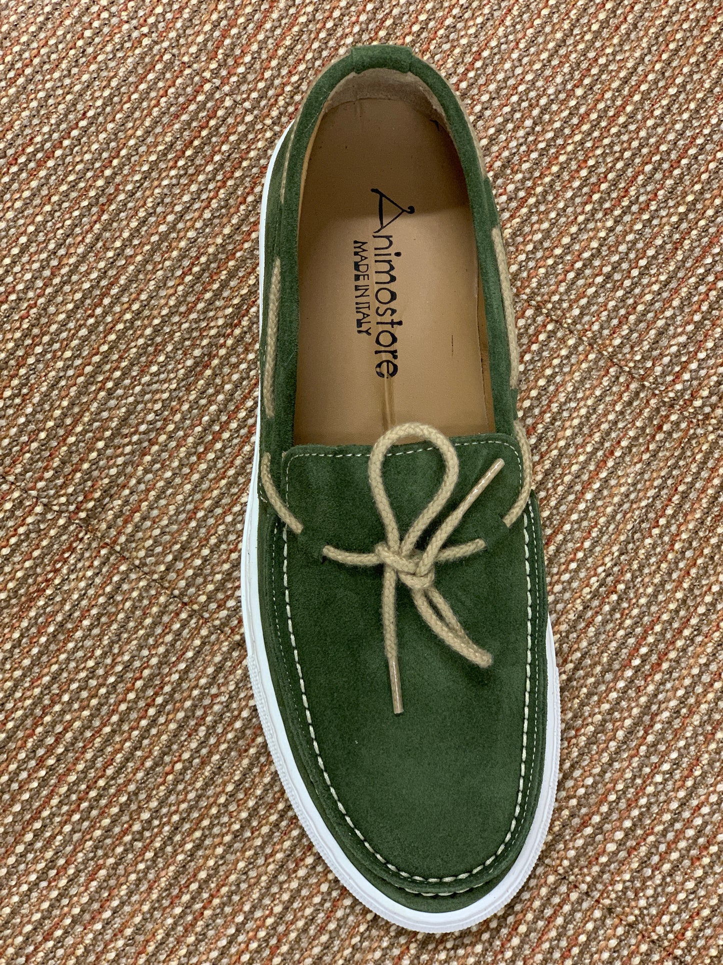 Scarpa Barchetta in Vero Camoscio col. Verde Militare
