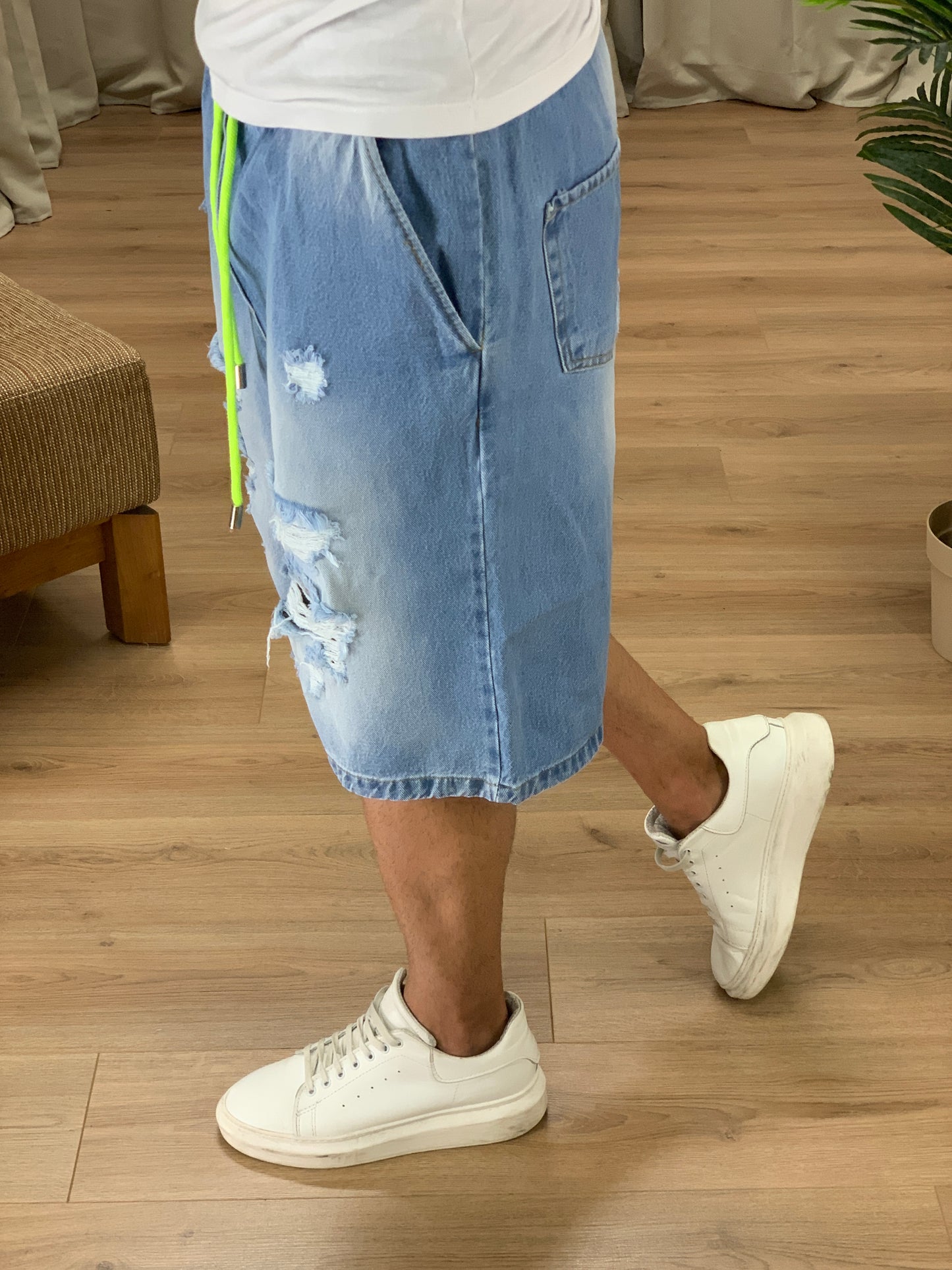 Bermuda di Jeans Bam Style laccio fluo col. Denim