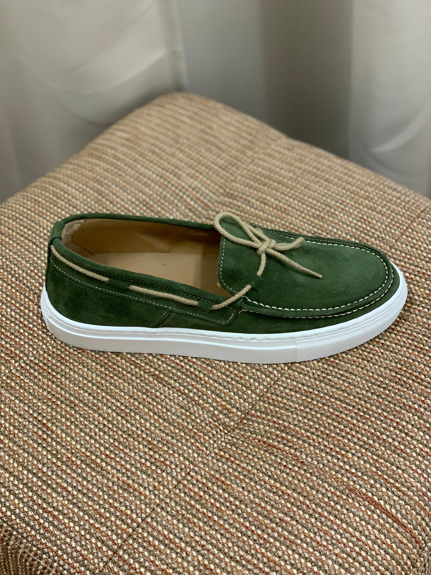 Scarpa Barchetta in Vero Camoscio col. Verde Militare