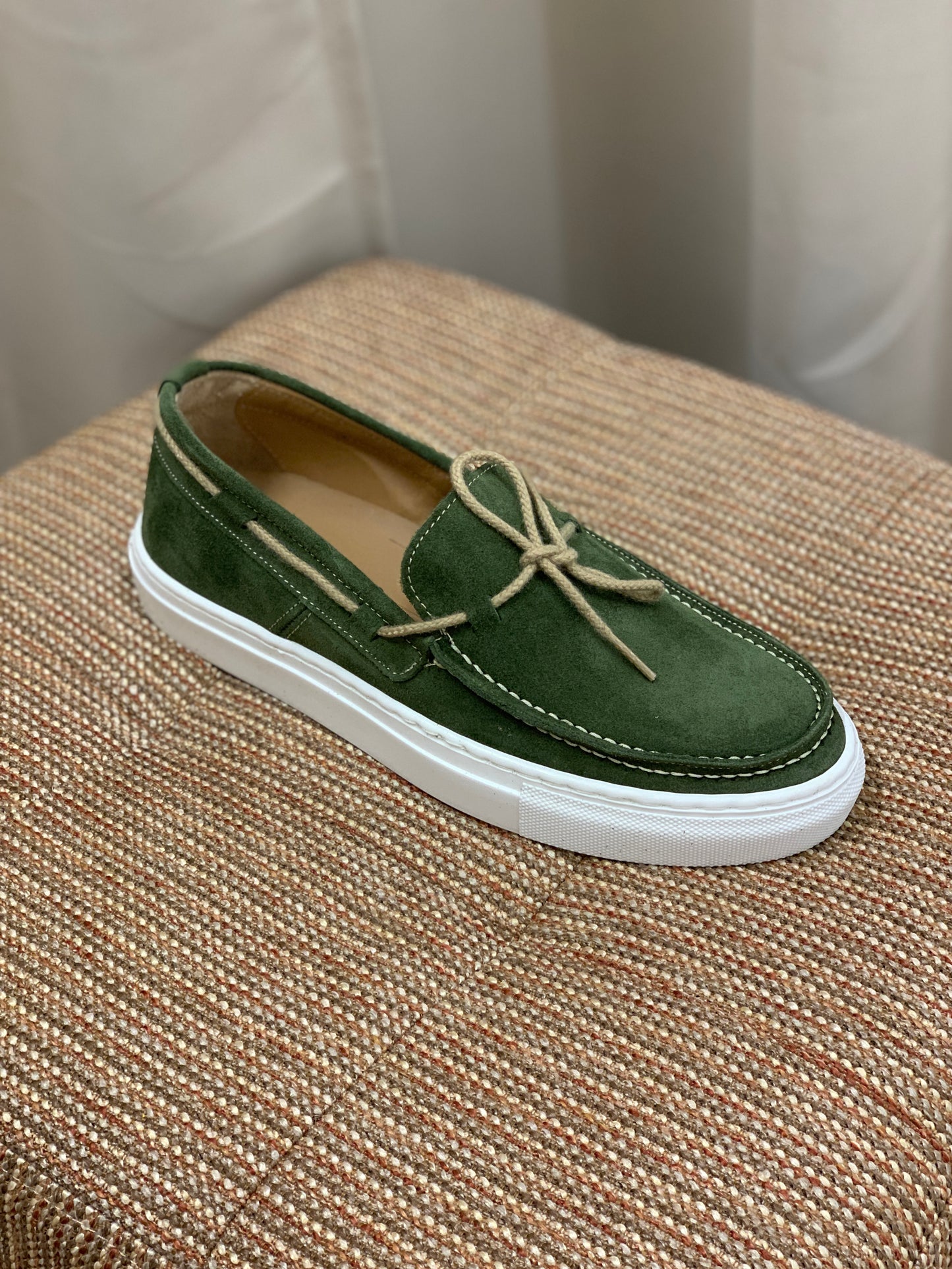 Scarpa Barchetta in Vero Camoscio col. Verde Militare