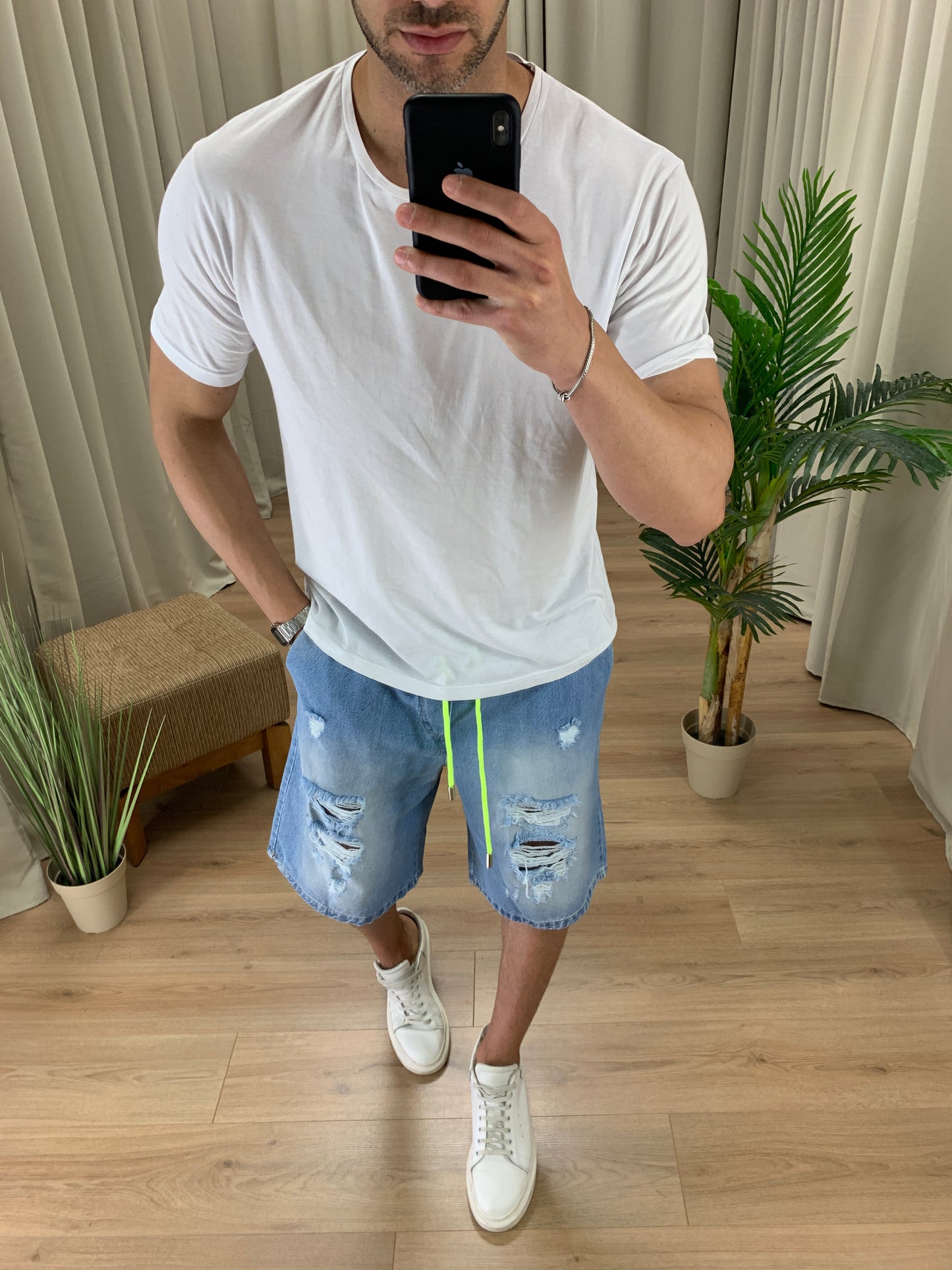 Bermuda di Jeans Bam Style laccio fluo col. Denim