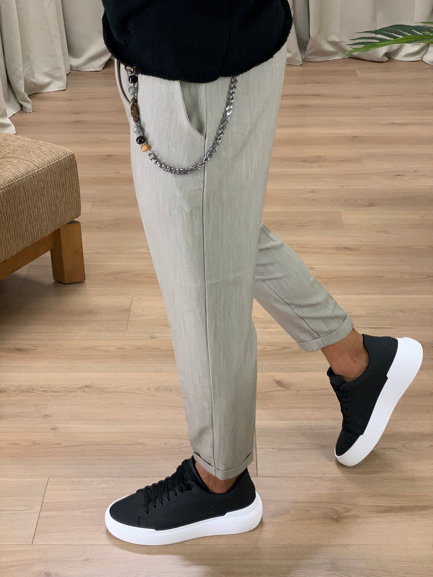 Pantalone Copenaghen ad un bottone col. Tortora