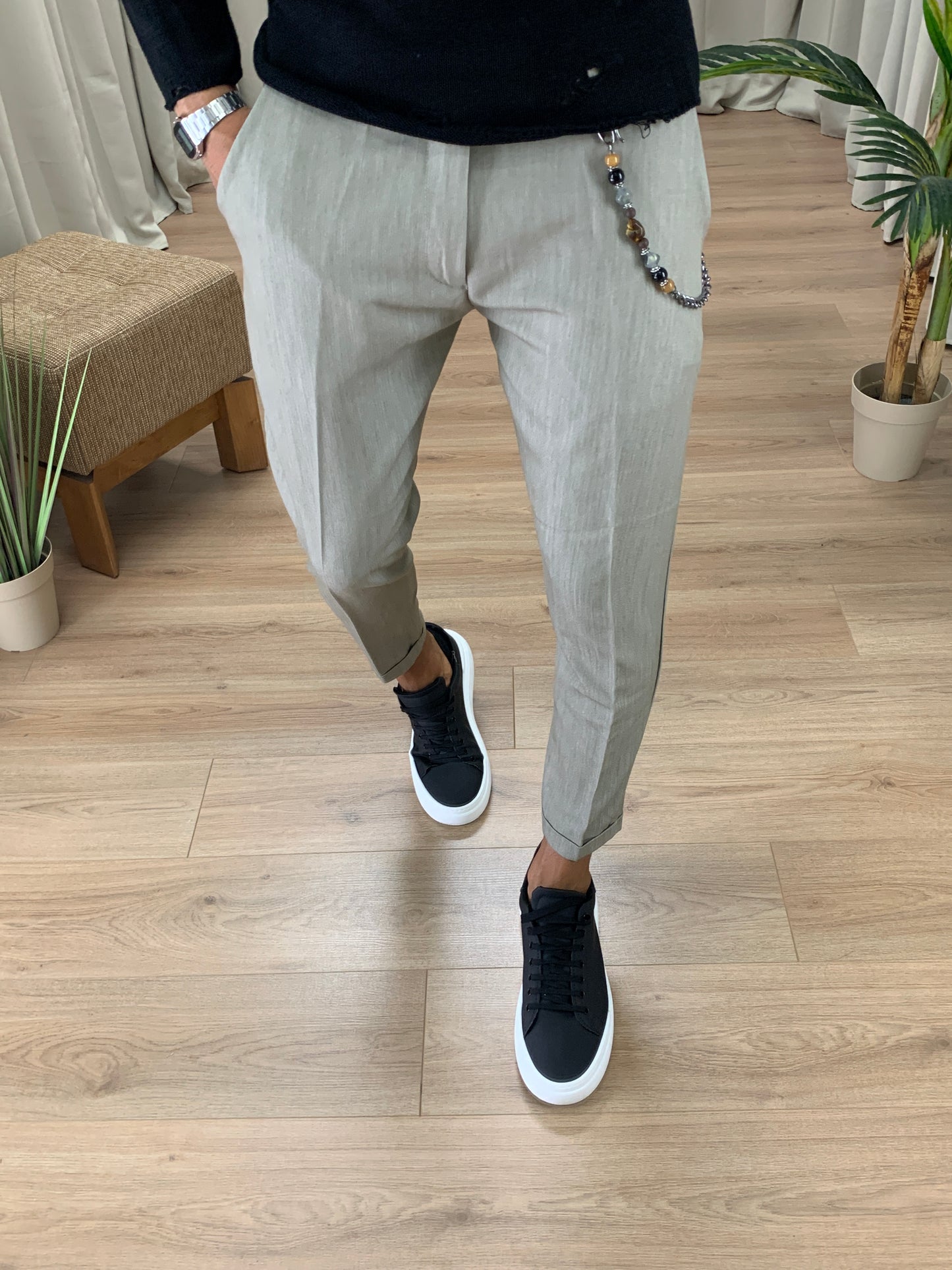 Pantalone Copenaghen ad un bottone col. Tortora