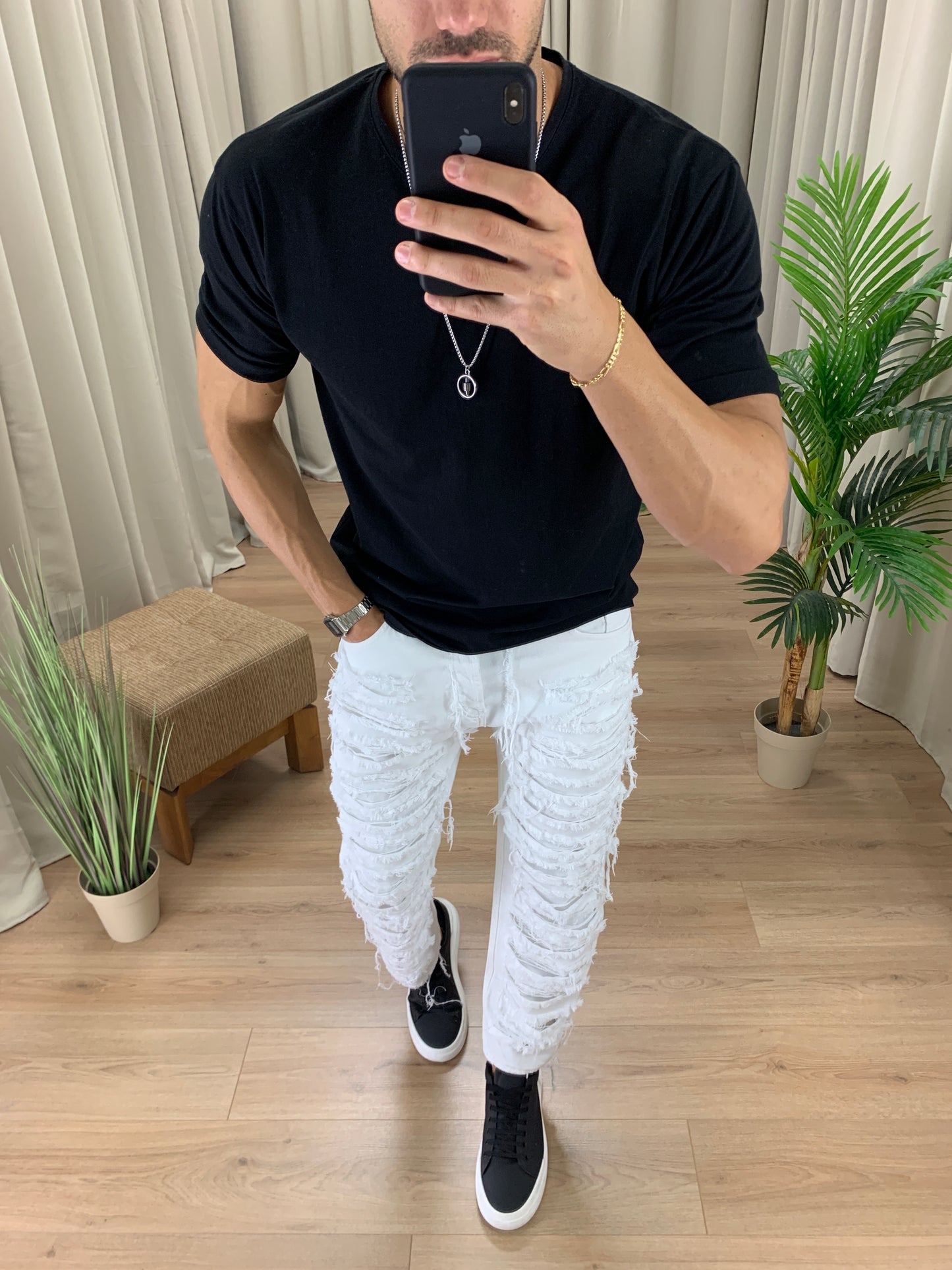 Jeans Tangus Rock Super Destroy col. Bianco