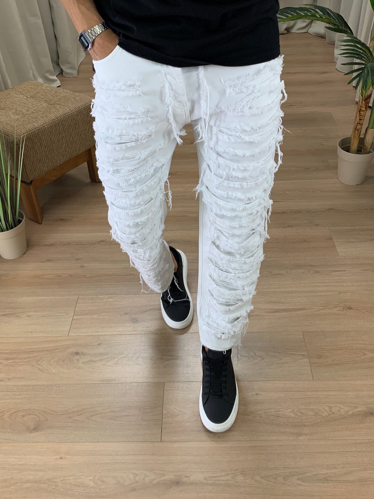 Jeans Tangus Rock Super Destroy col. Bianco