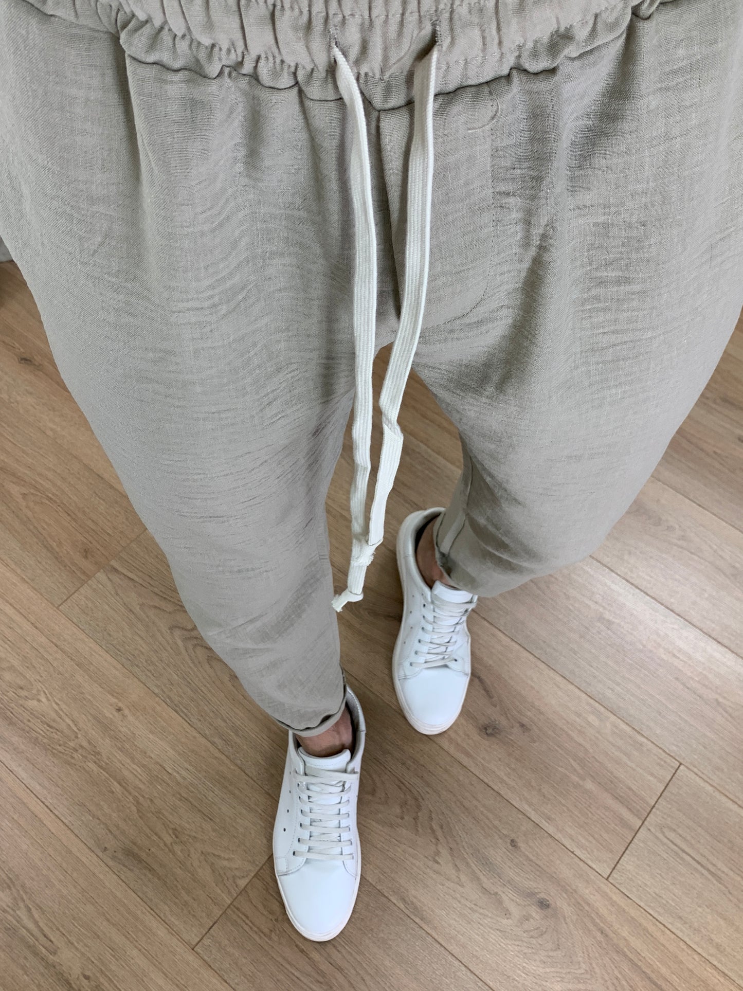 Completo 544 effetto Lino Pantalone + Camicia col. Beige