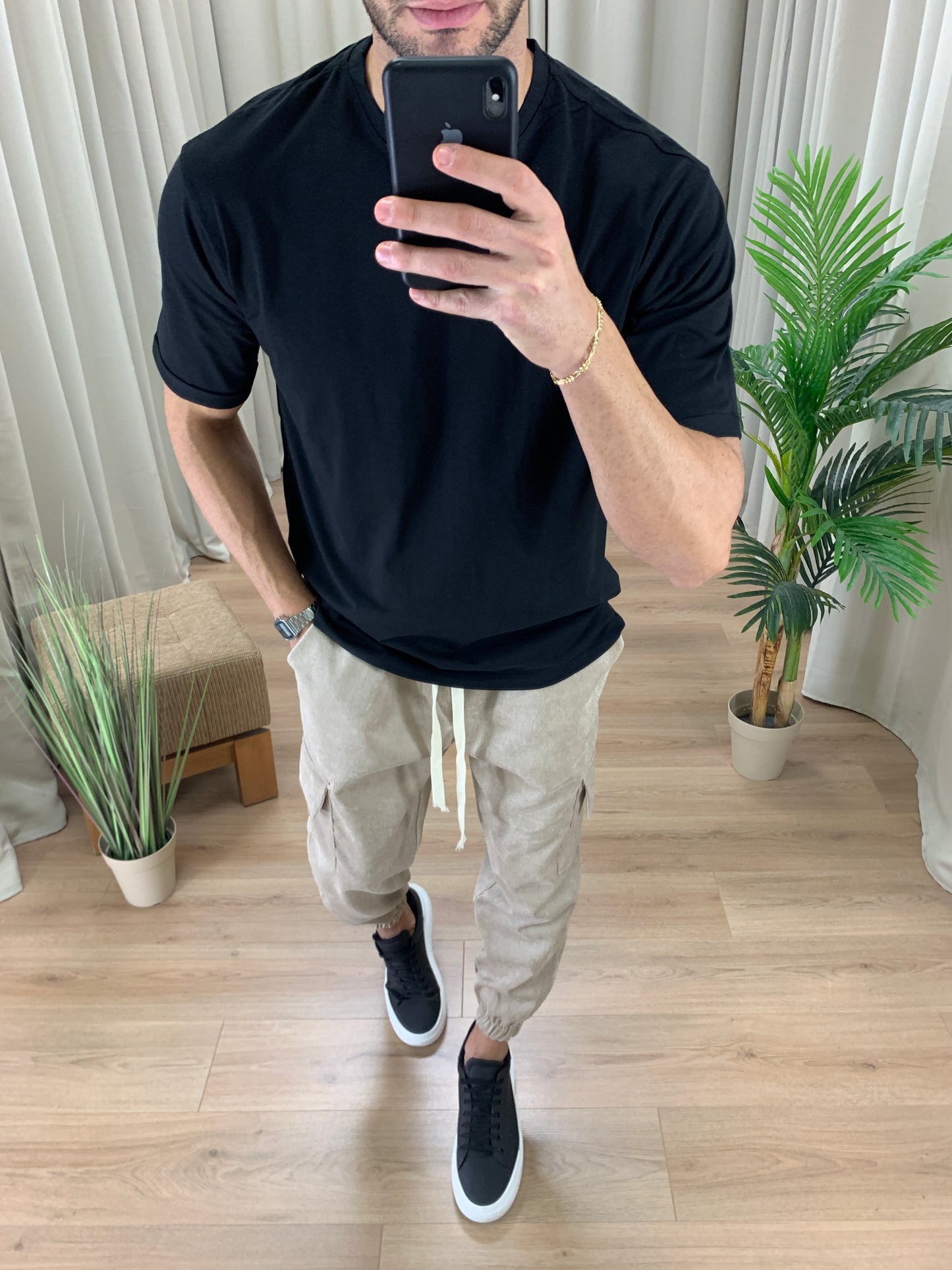 T-shirt Basic in Cotone Oversize col. Nero