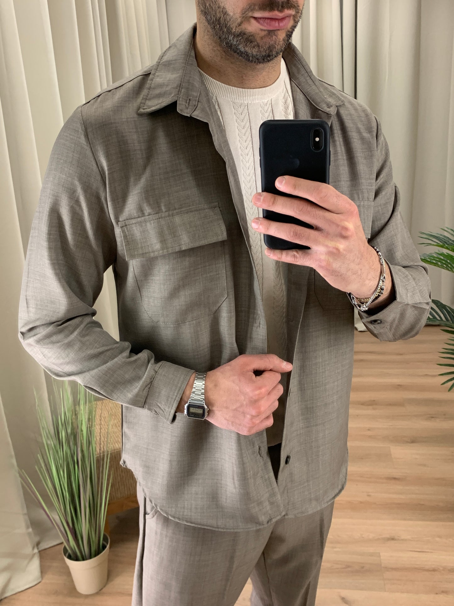 Completo Lock Pantalone + Camicia col. Tortora