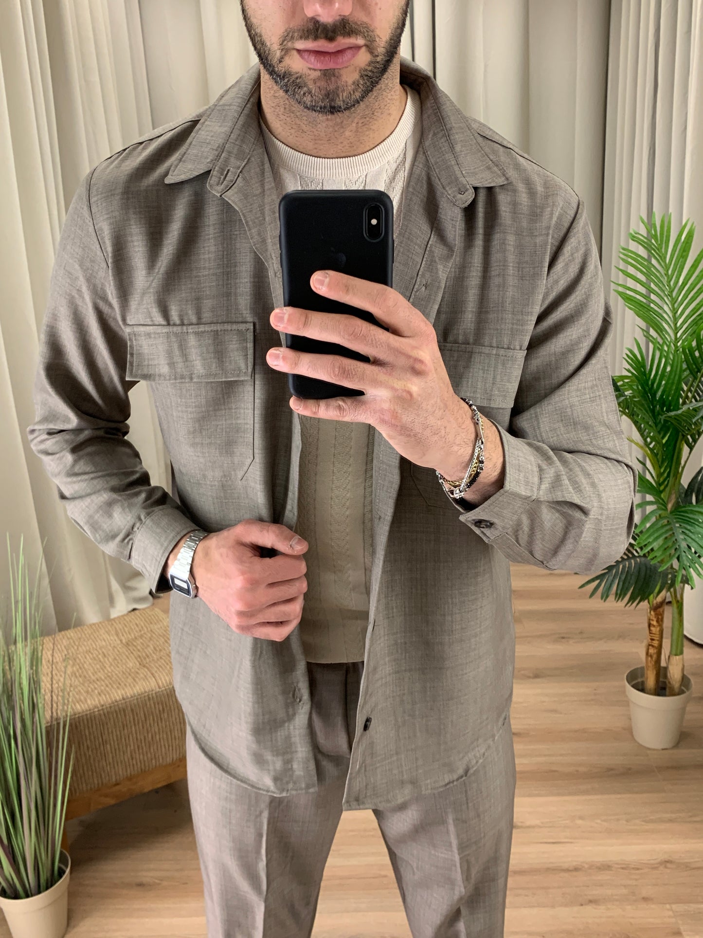 Completo Lock Pantalone + Camicia col. Tortora