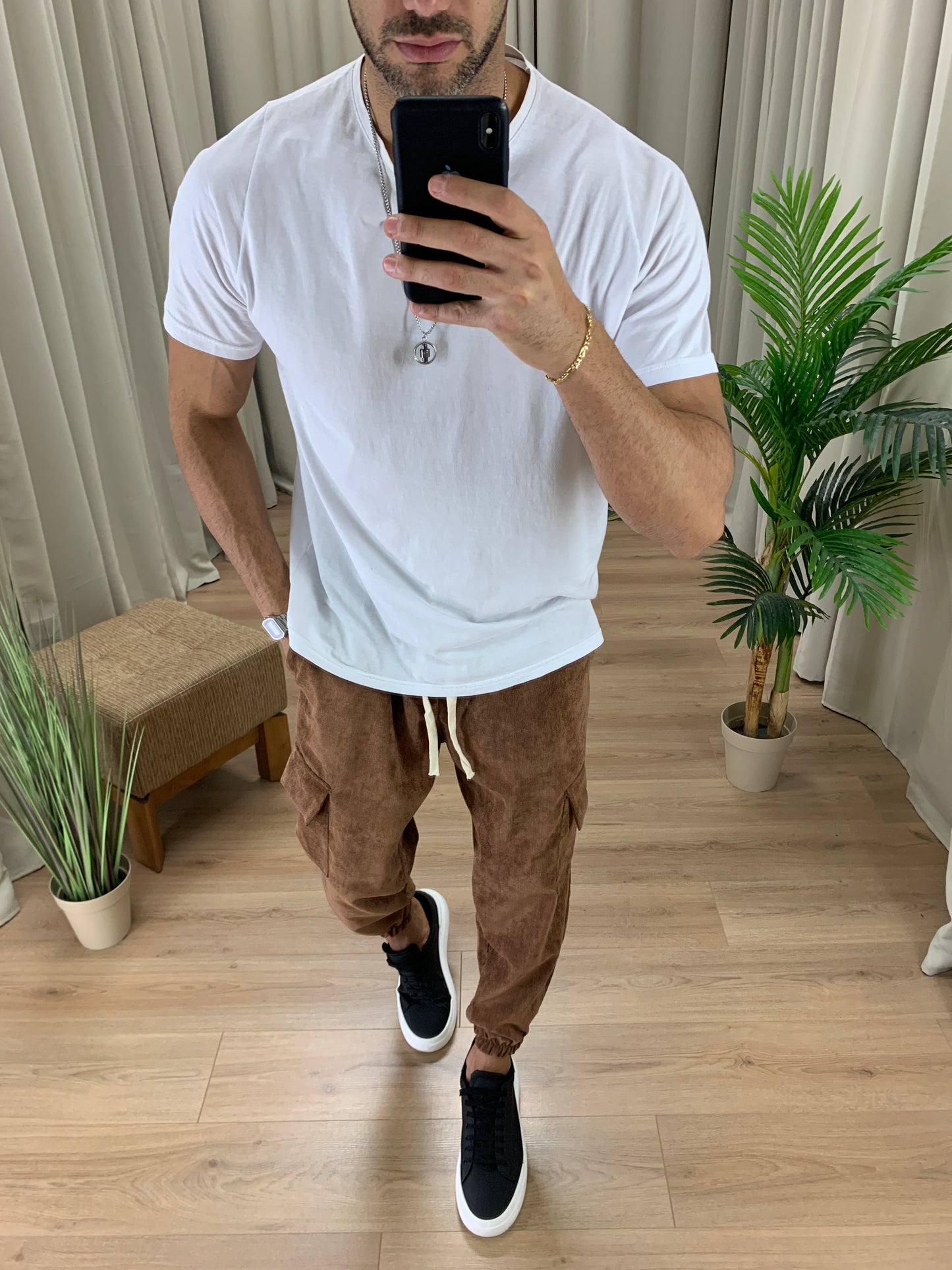 Pantalone Cargo Cooper in Velluto a Costine col. Marrone