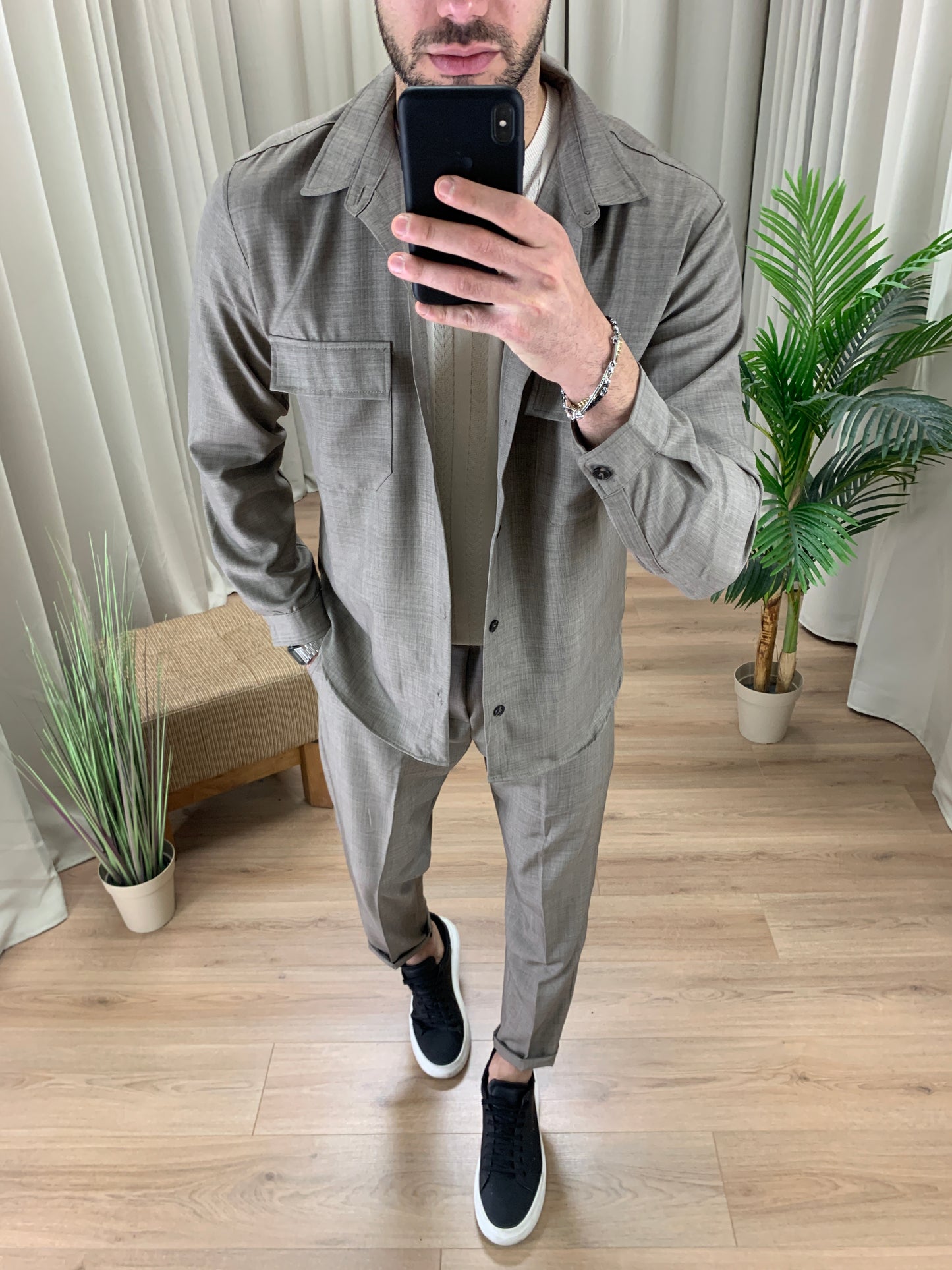 Completo Lock Pantalone + Camicia col. Tortora