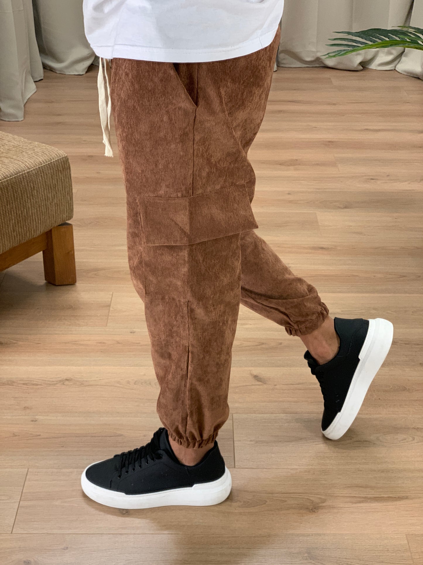 Pantalone Cargo Cooper in Velluto a Costine col. Marrone