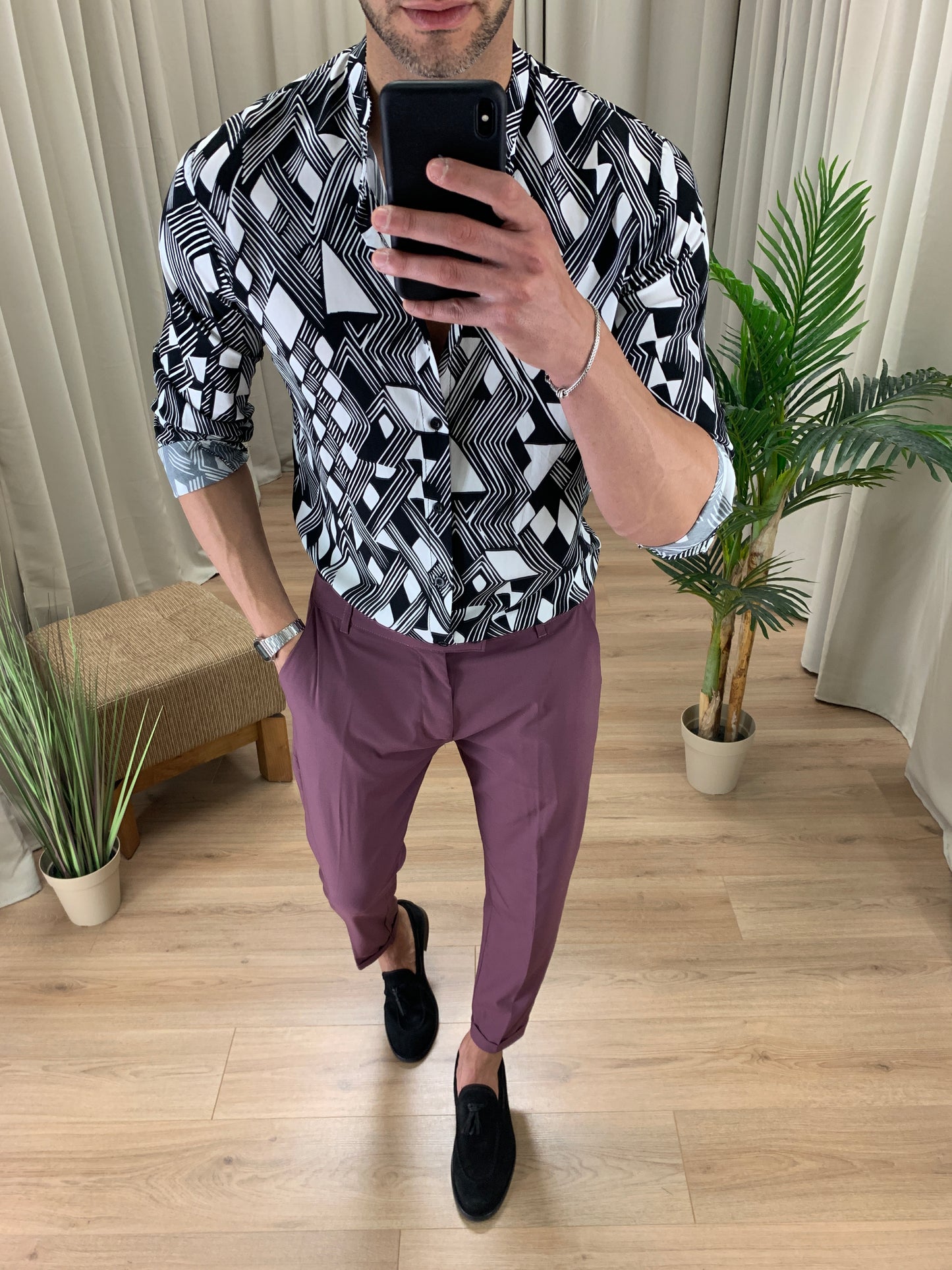 Pantalone Mentalitè con risvolto col. Bordeaux