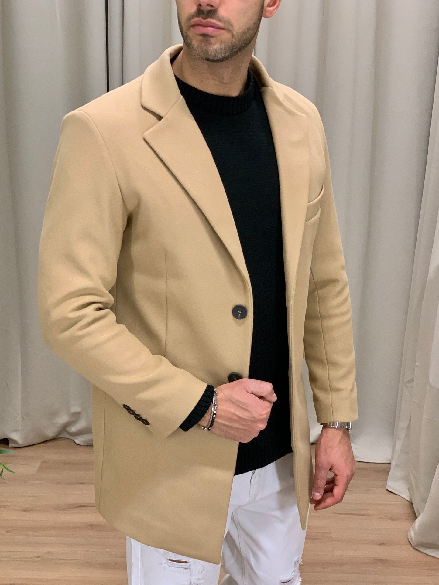 Cappotto Novak con Bottoni col. Cammello