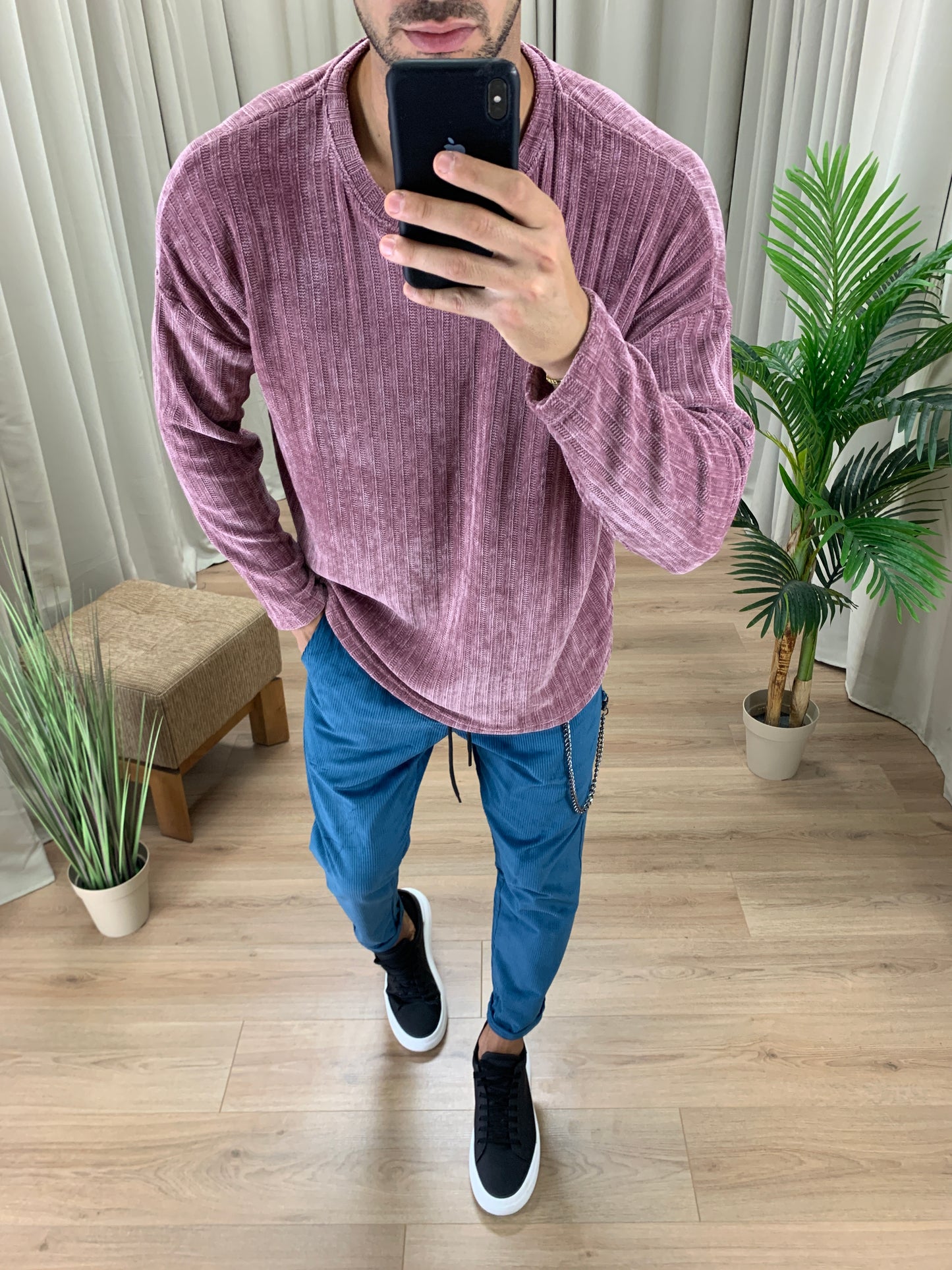 Maglia Marius Effetto Ciniglia a Costine col. Rosa