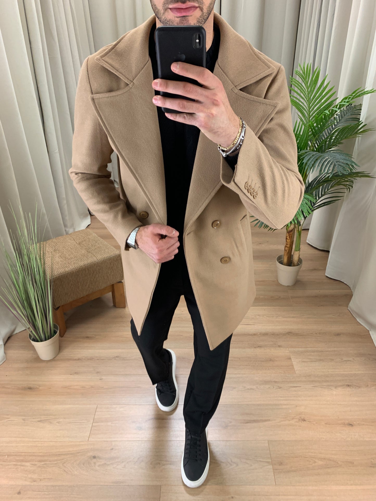Cappotto Doppiopetto Lunghezza 3/4 col. Cammello