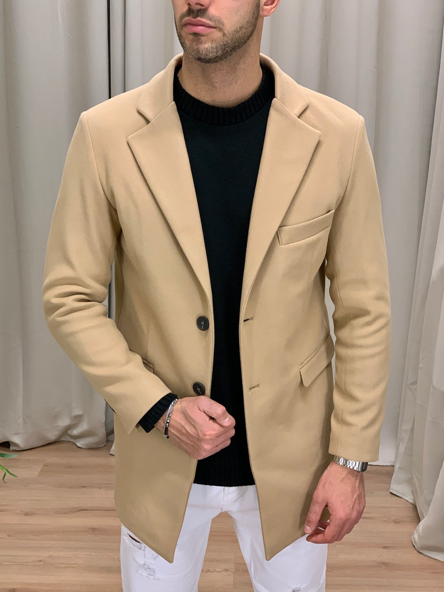 Cappotto Novak con Bottoni col. Cammello