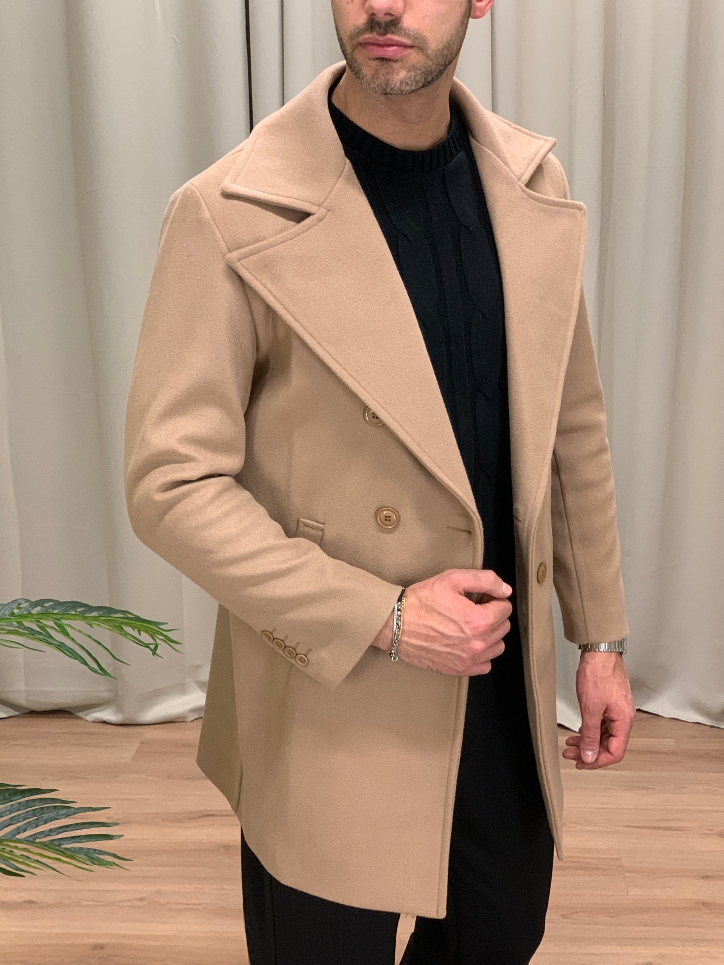Cappotto Doppiopetto Lunghezza 3/4 col. Cammello