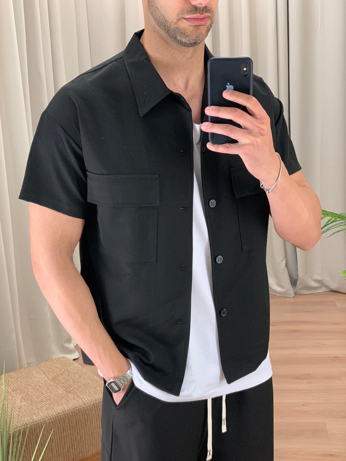 Completo Marrakech Bermuda + Camicia col. Nero