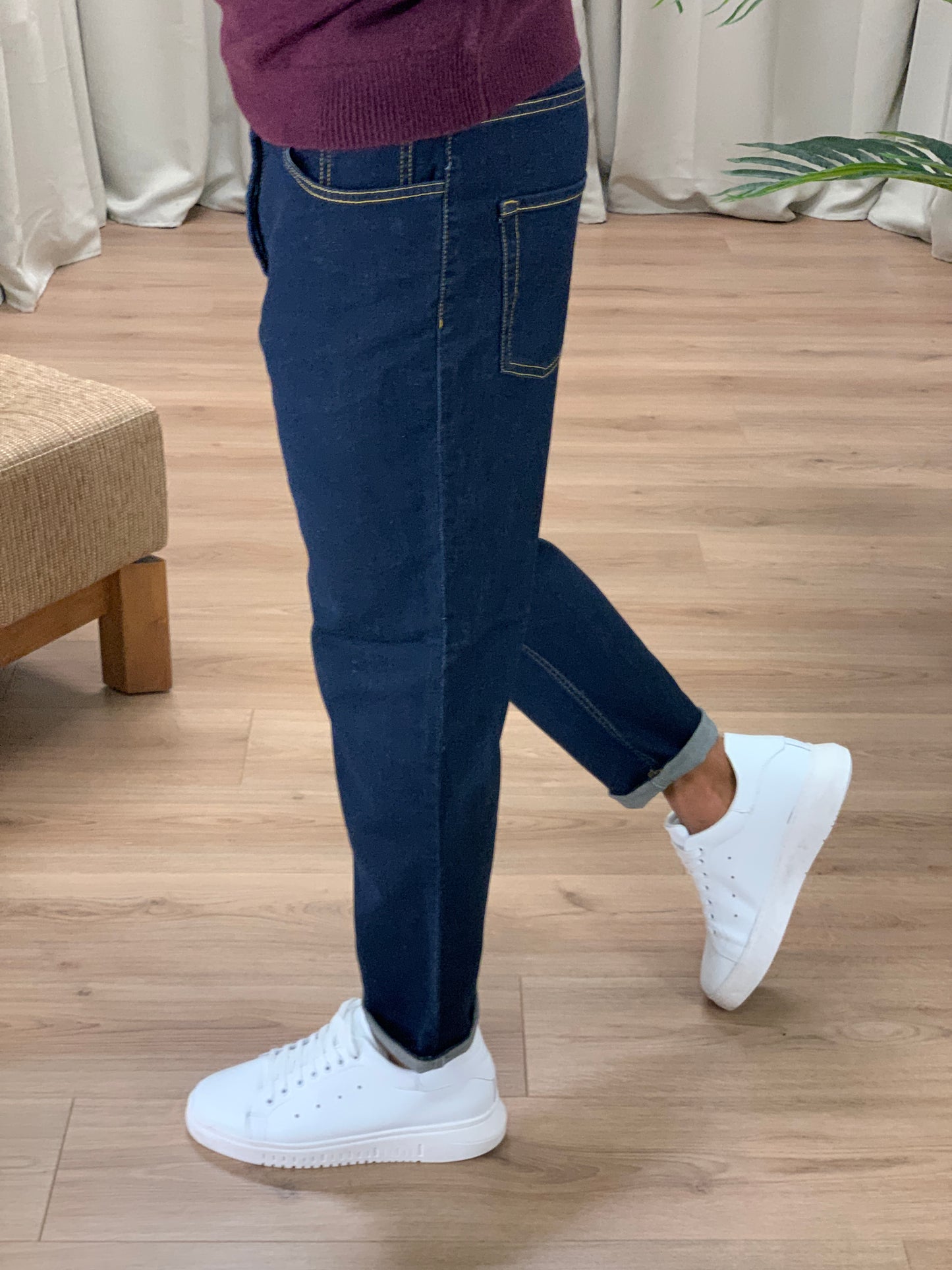 Jeans Basic Slim Elasticizzato col. Denim Scuro