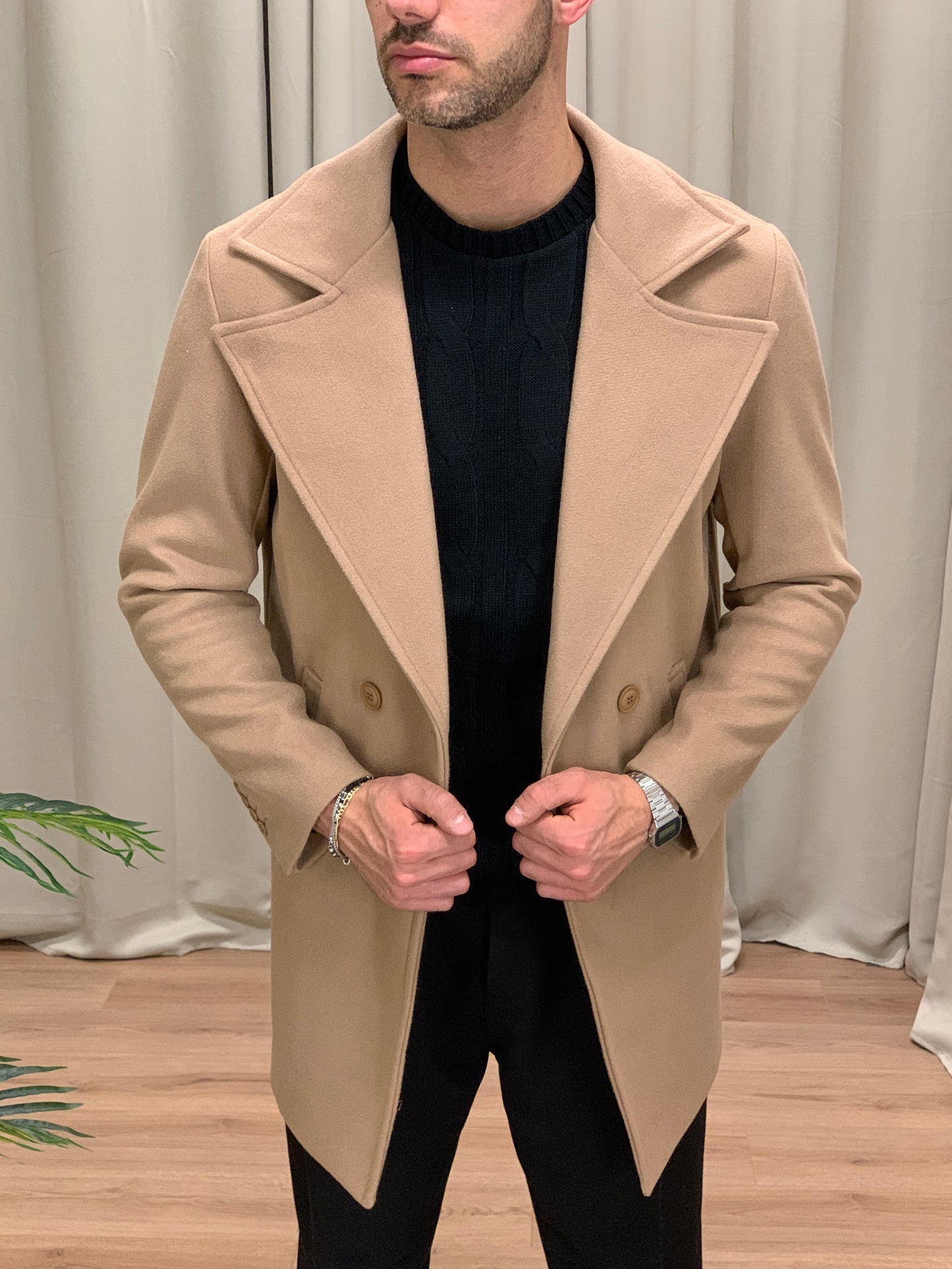 Cappotto Doppiopetto Lunghezza 3/4 col. Cammello