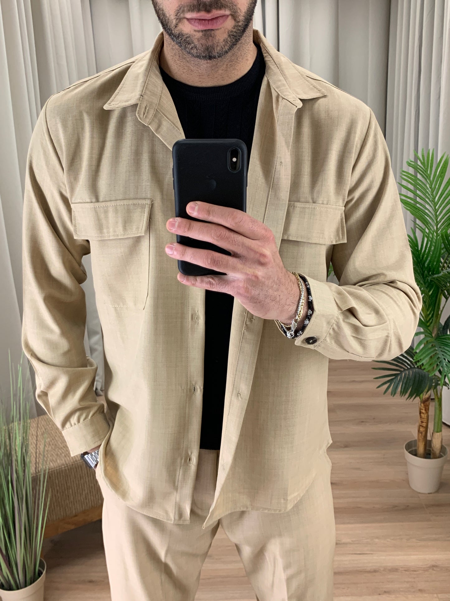 Completo Lock Pantalone + Camicia col. Cammello