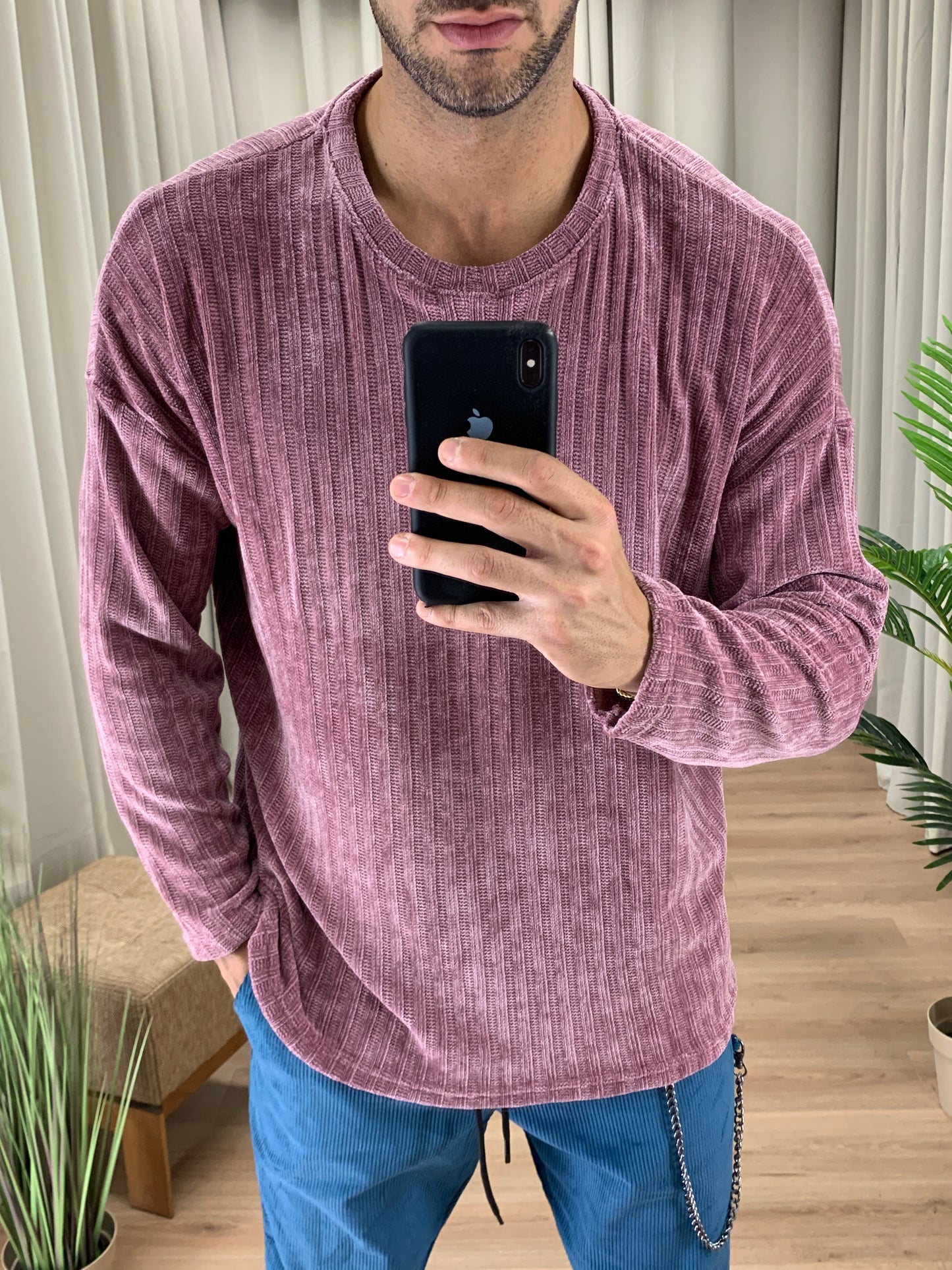 Maglia Marius Effetto Ciniglia a Costine col. Rosa