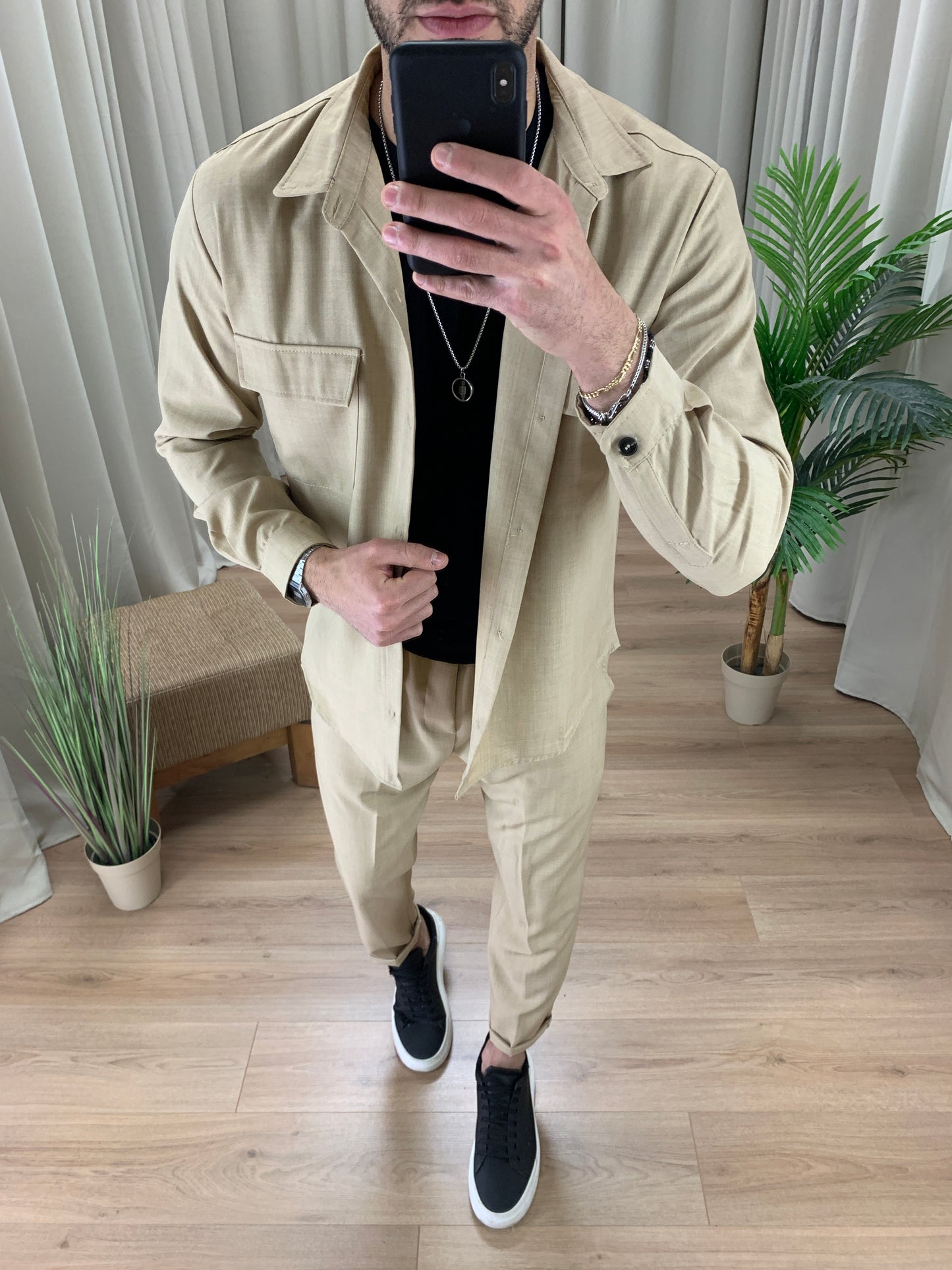 Completo Lock Pantalone + Camicia col. Cammello