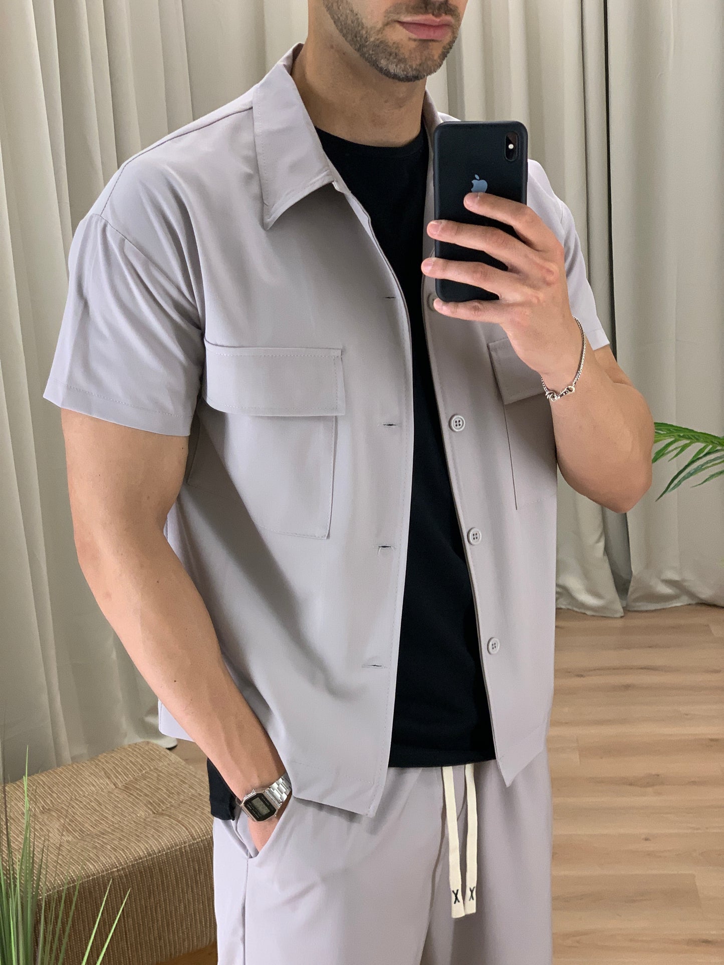 Completo Marrakech Bermuda + Camicia col. Grigio