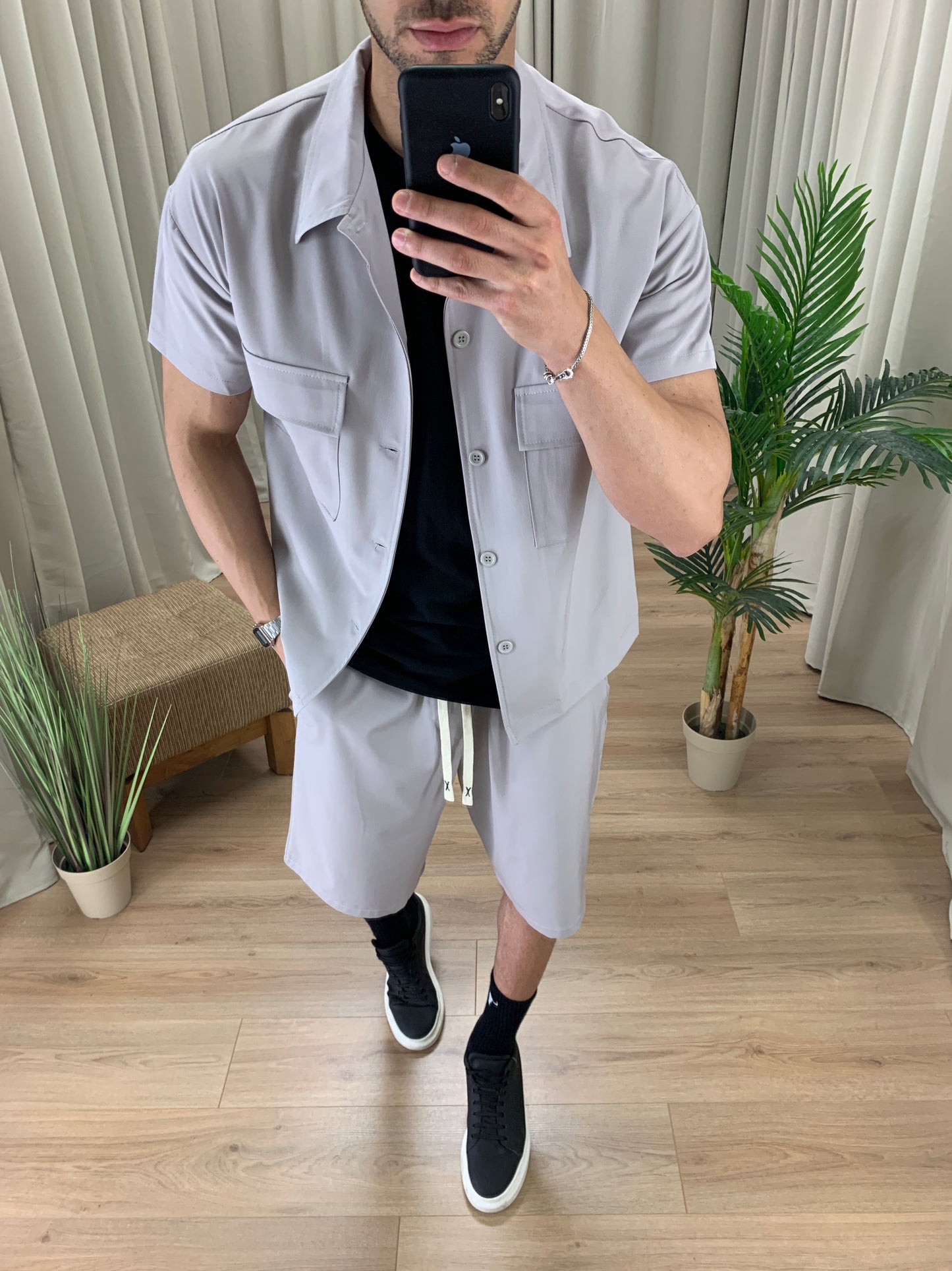 Completo Marrakech Bermuda + Camicia col. Grigio